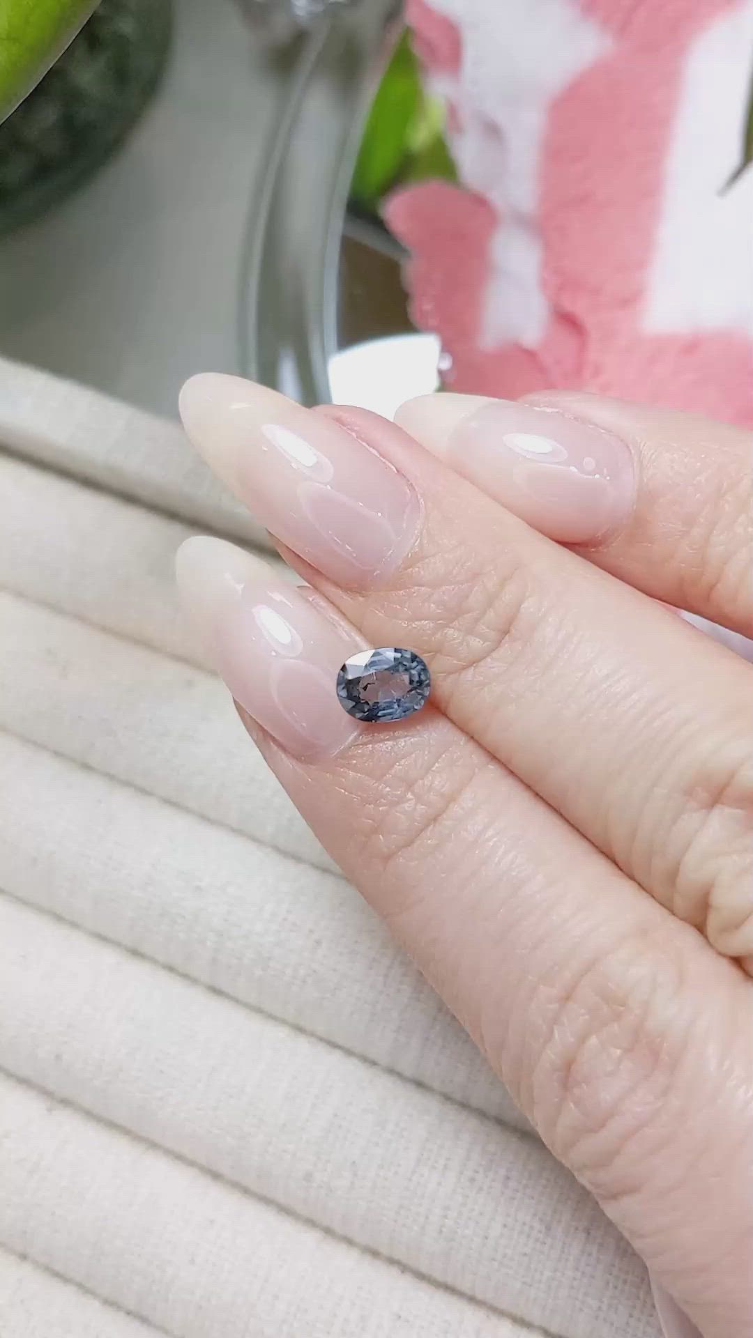 1.12 Ct. Greyish Blue Sapphire from Ceylon (Sri Lanka) Size Video