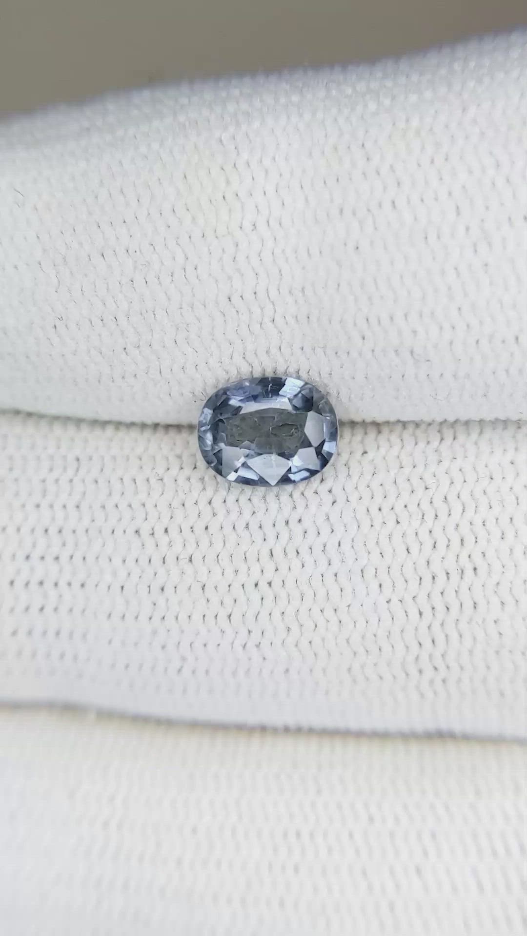 1.12 Ct. Greyish Blue Sapphire from Ceylon (Sri Lanka) Size Video