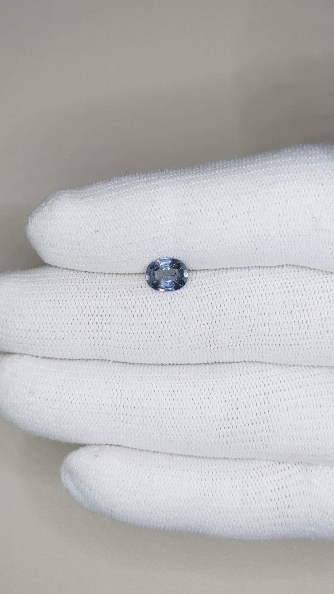1.12 Ct. Greyish Blue Sapphire from Ceylon (Sri Lanka) Size Video