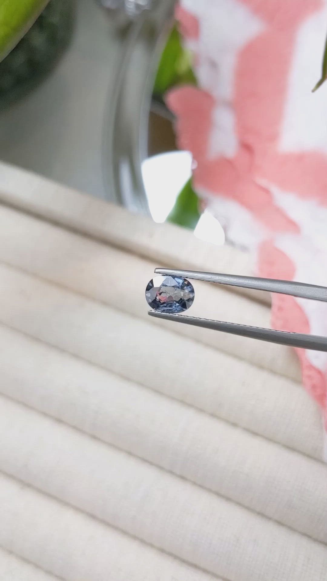 1.12 Ct. Greyish Blue Sapphire from Ceylon (Sri Lanka) Size Video
