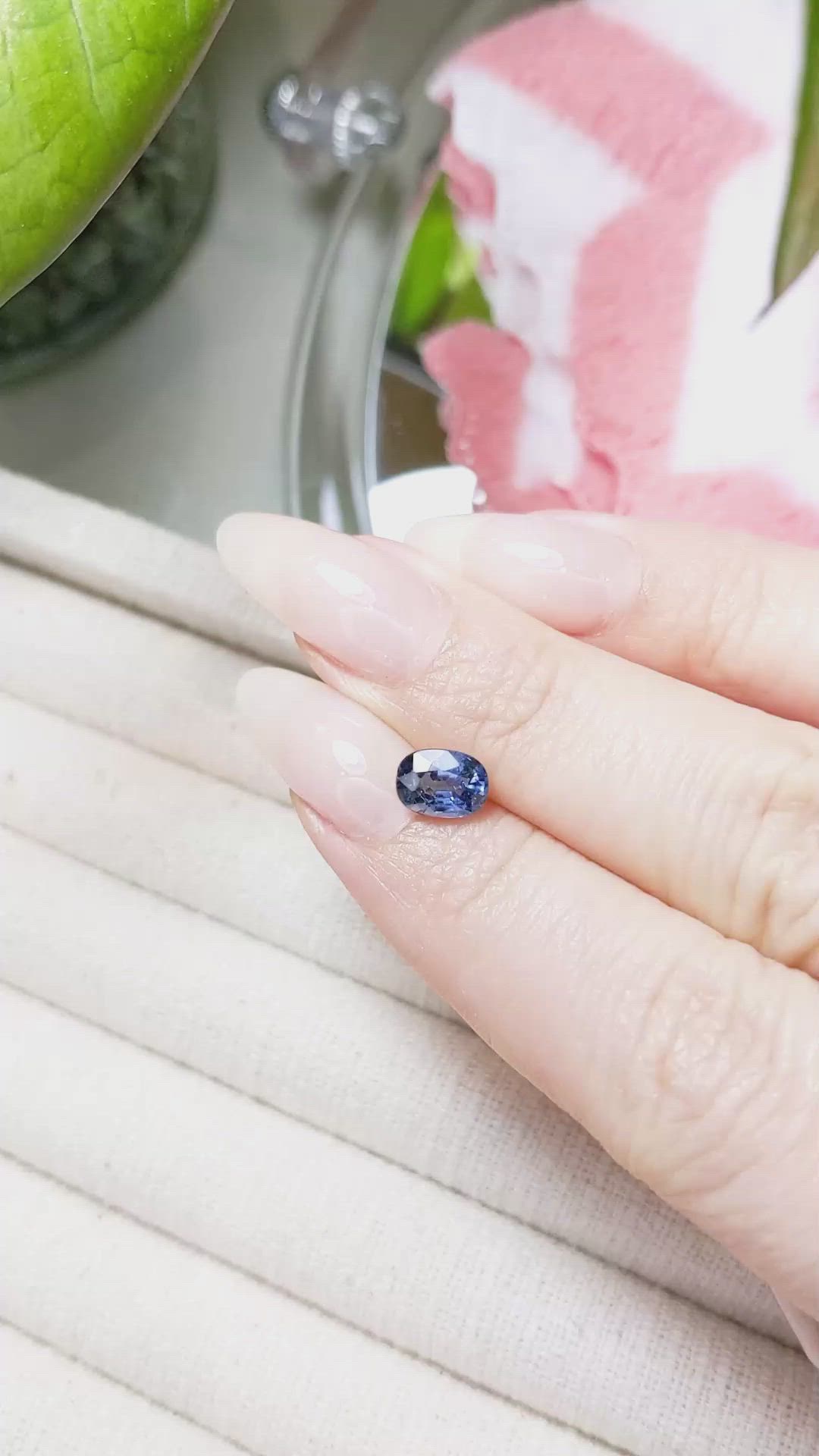 1.34 Ct. Blue Sapphire from Ceylon (Sri Lanka) Size Video
