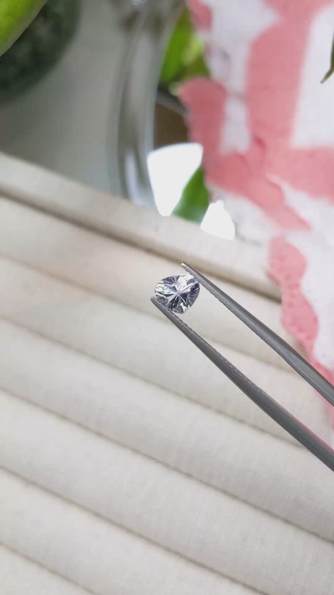 1.18 Ct. White Sapphire from Ceylon (Sri Lanka) Size Video