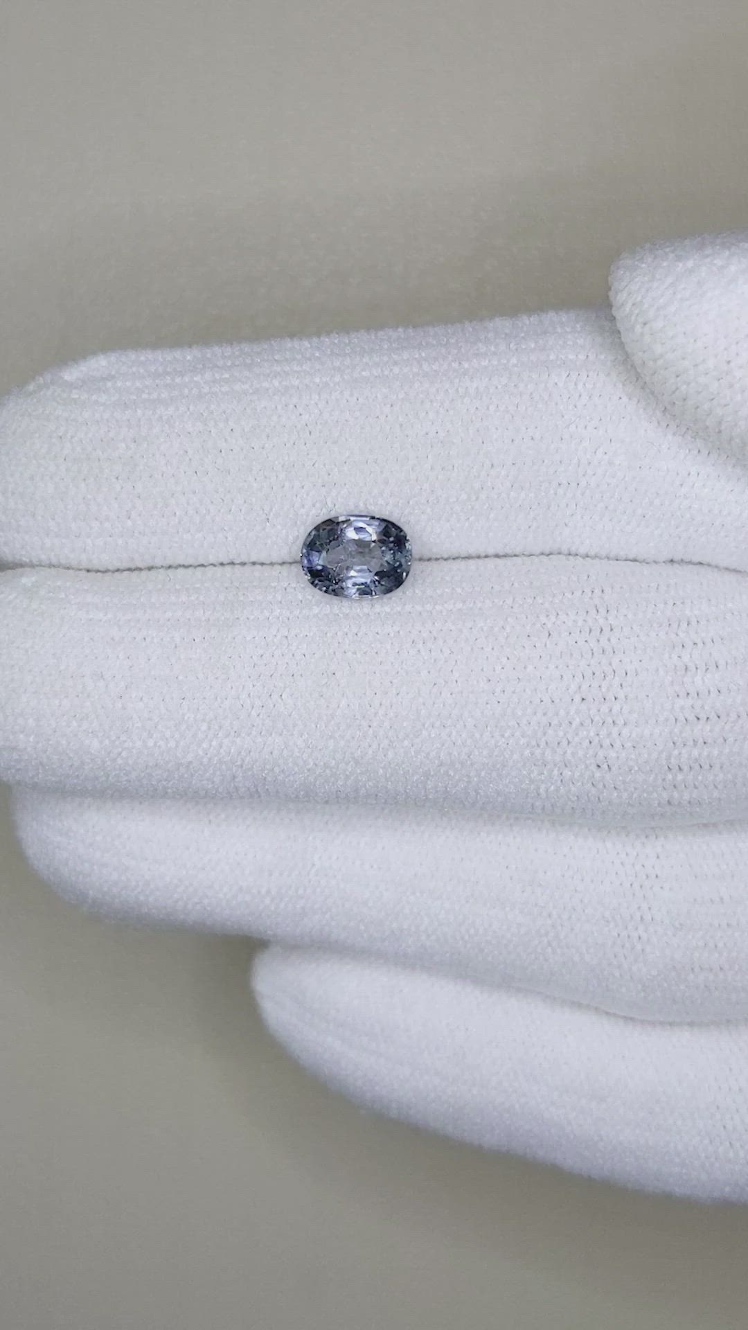 1.13 Ct. Greyish Blue Sapphire from Ceylon (Sri Lanka) Size Video