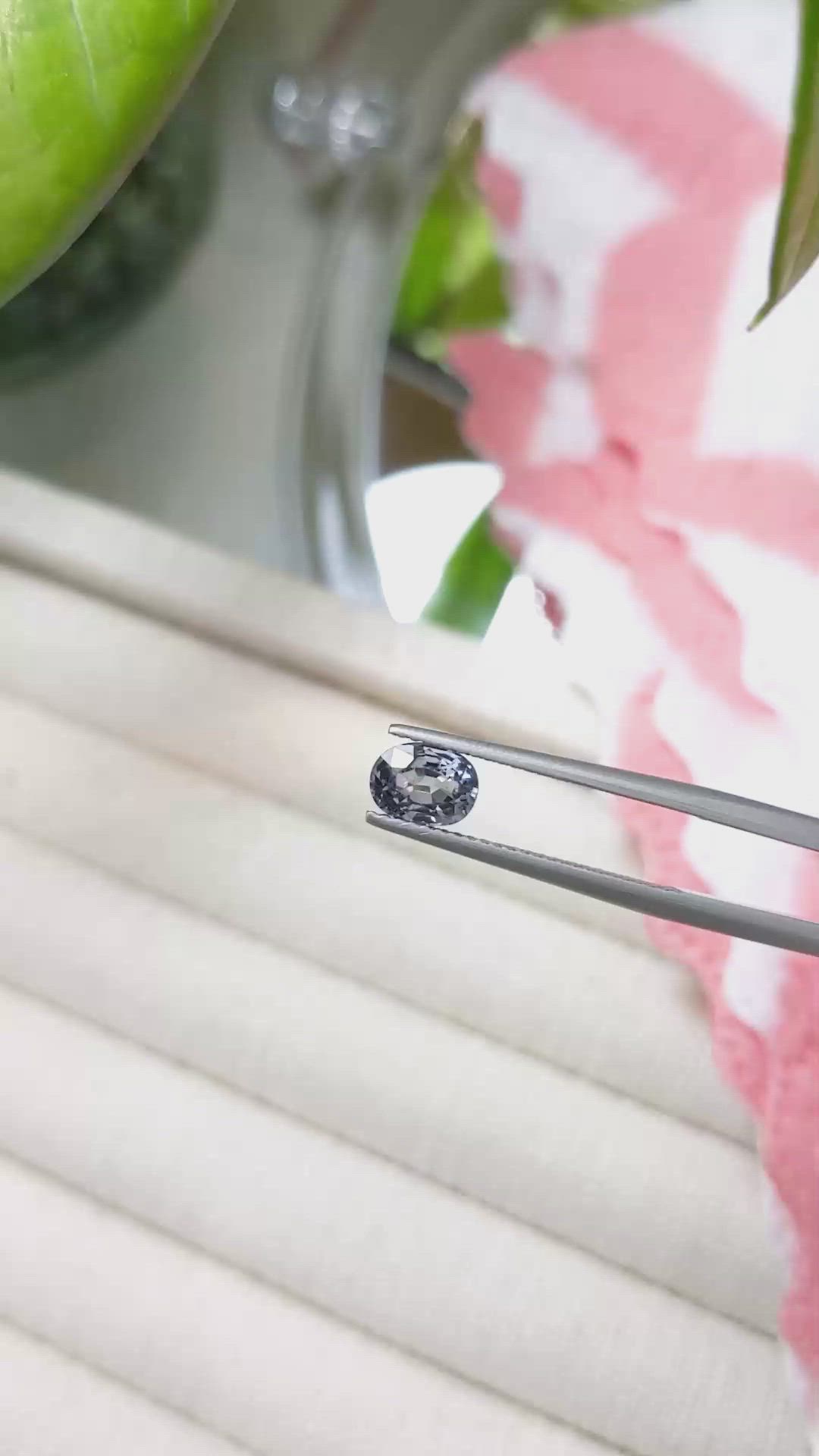 1.13 Ct. Greyish Blue Sapphire from Ceylon (Sri Lanka) Size Video