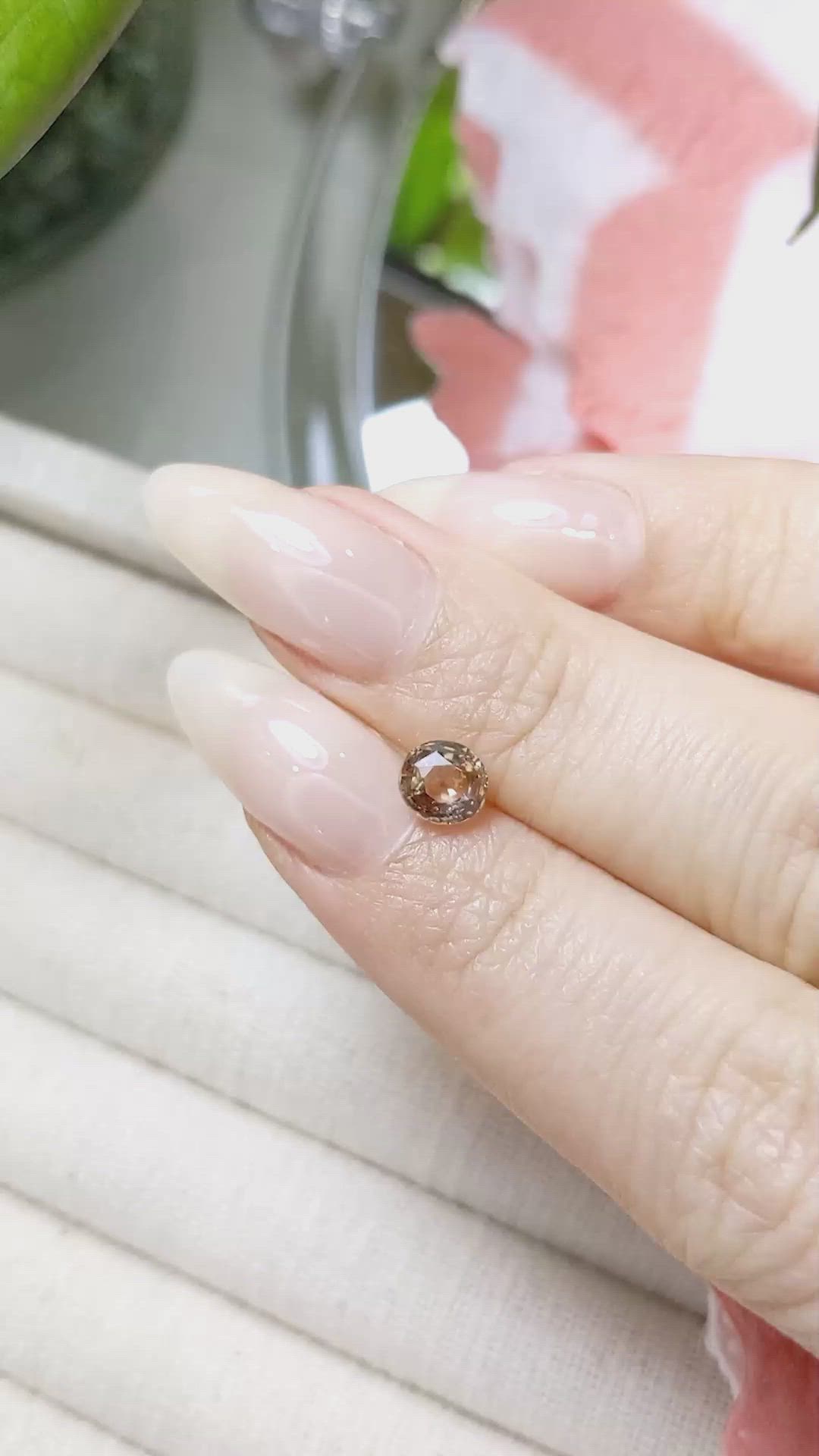 1.15 Ct. Peach Sapphire from Ceylon (Sri Lanka) Size Video