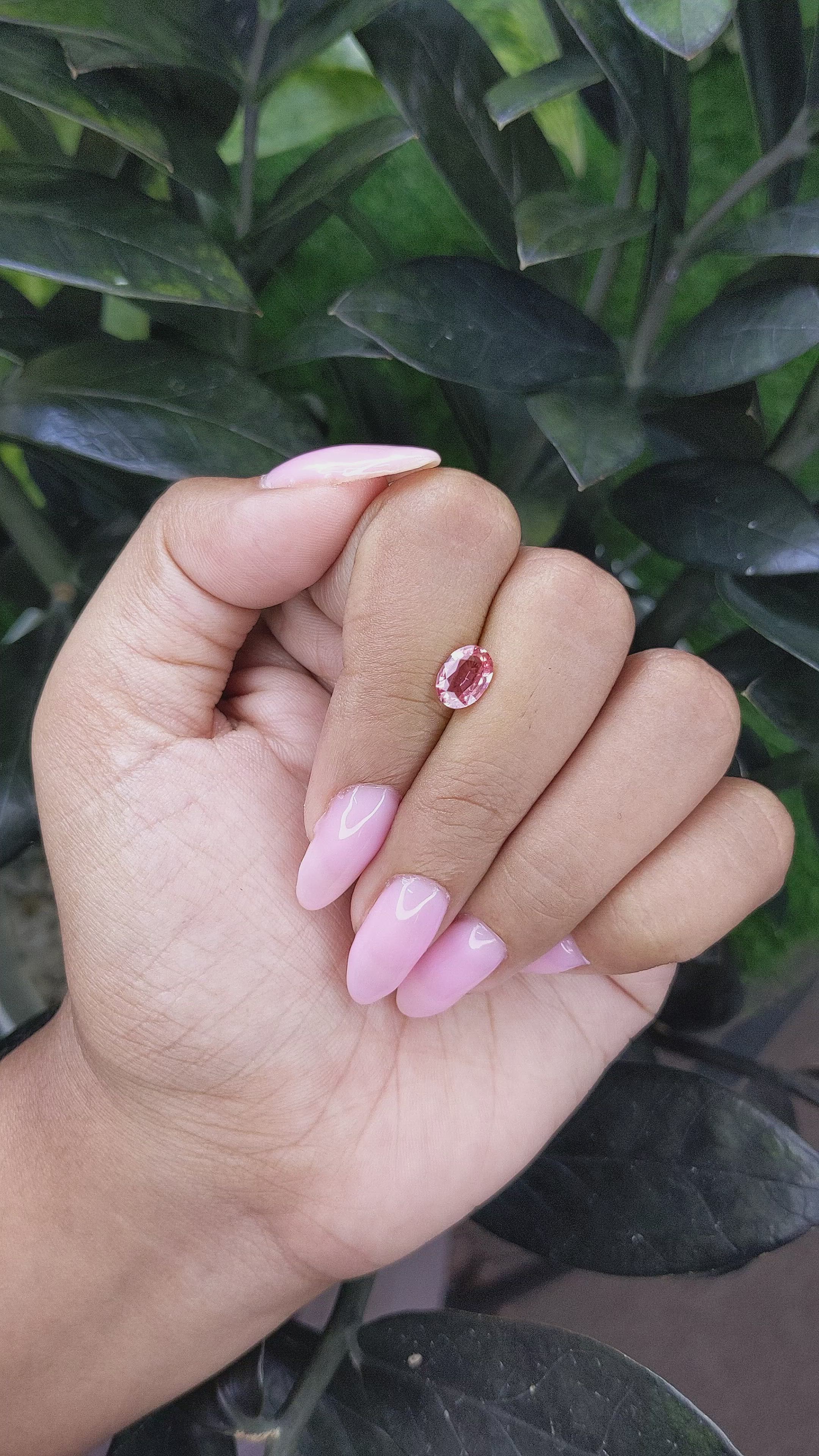 1.08 Ct. Padparadscha Sapphire from Madagascar Size Video