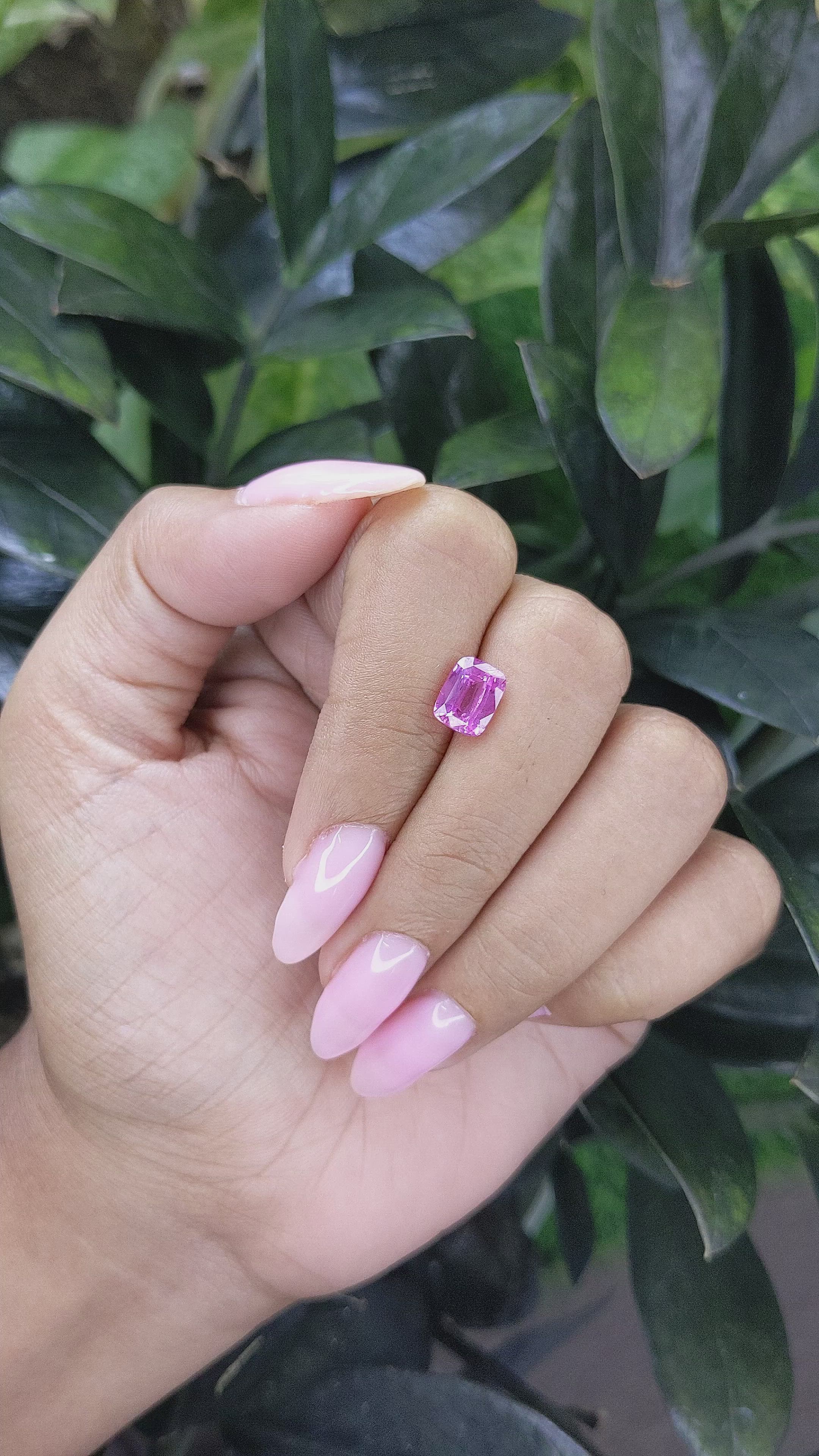 2.09 Ct. Pink Sapphire from Ceylon (Sri Lanka) Size Video