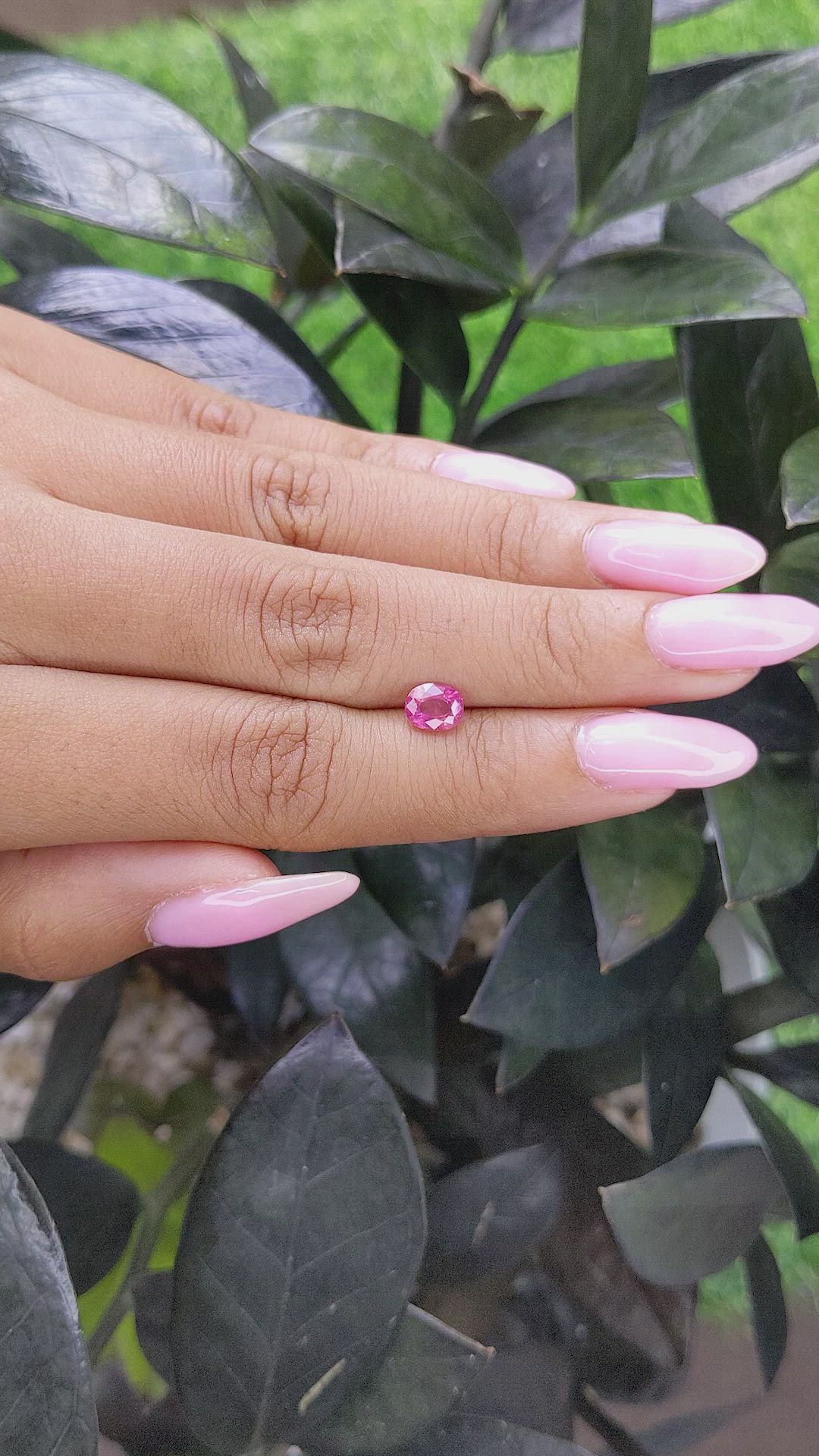 0.88 Ct. Pink Sapphire from Tanzania Size Video