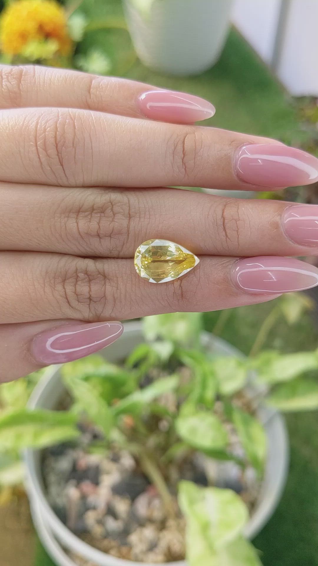 5.85 Ct. Yellow Sapphire from Ceylon (Sri Lanka) Size Video