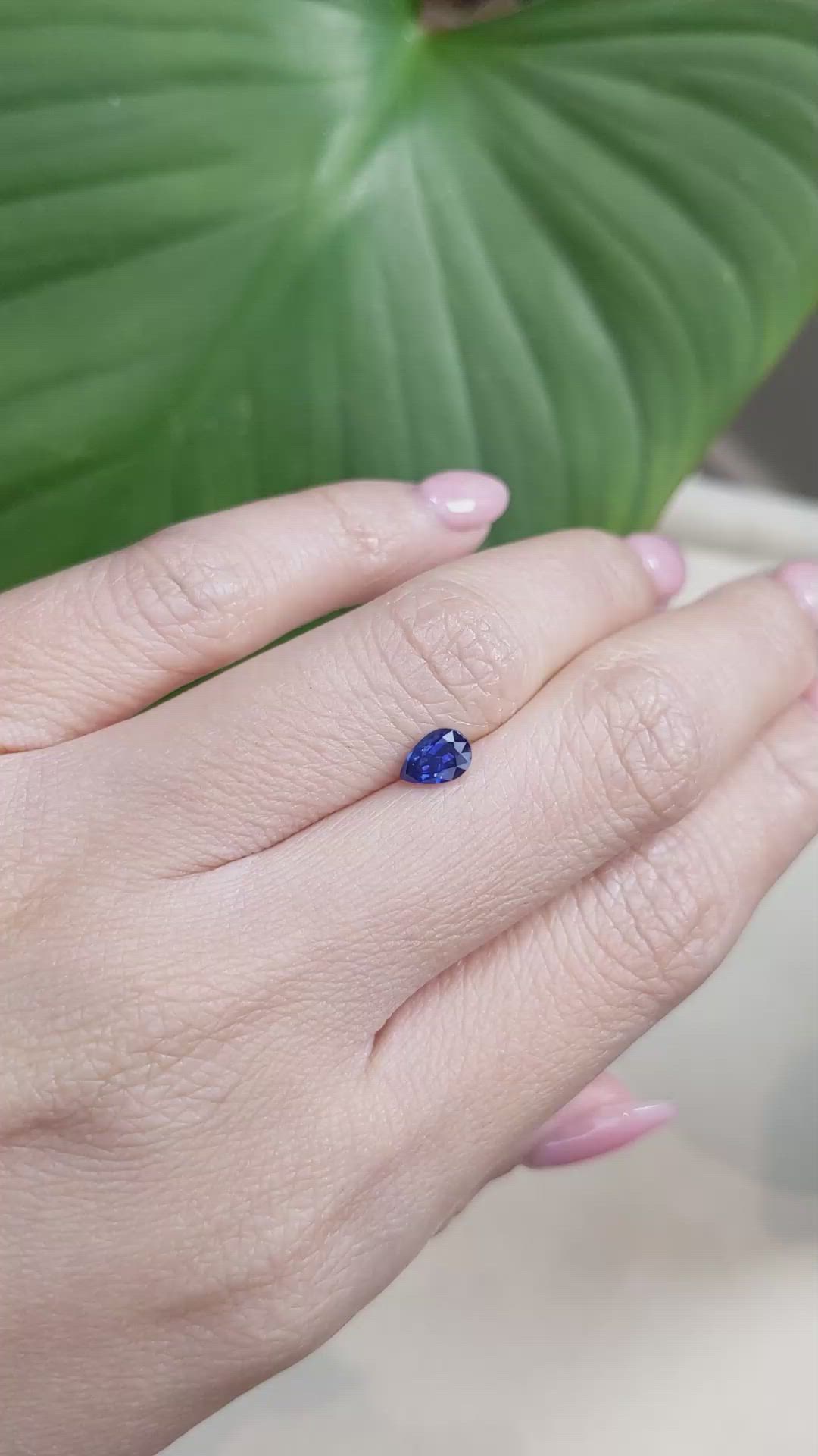 0.74 Ct. Blue Sapphire from Ceylon (Sri Lanka) Size Video