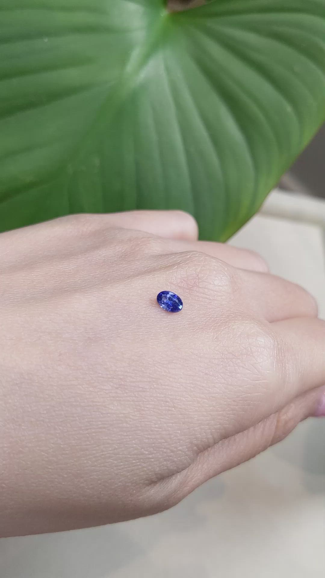 0.50 Ct. Blue Sapphire from Ceylon (Sri Lanka) Size Video