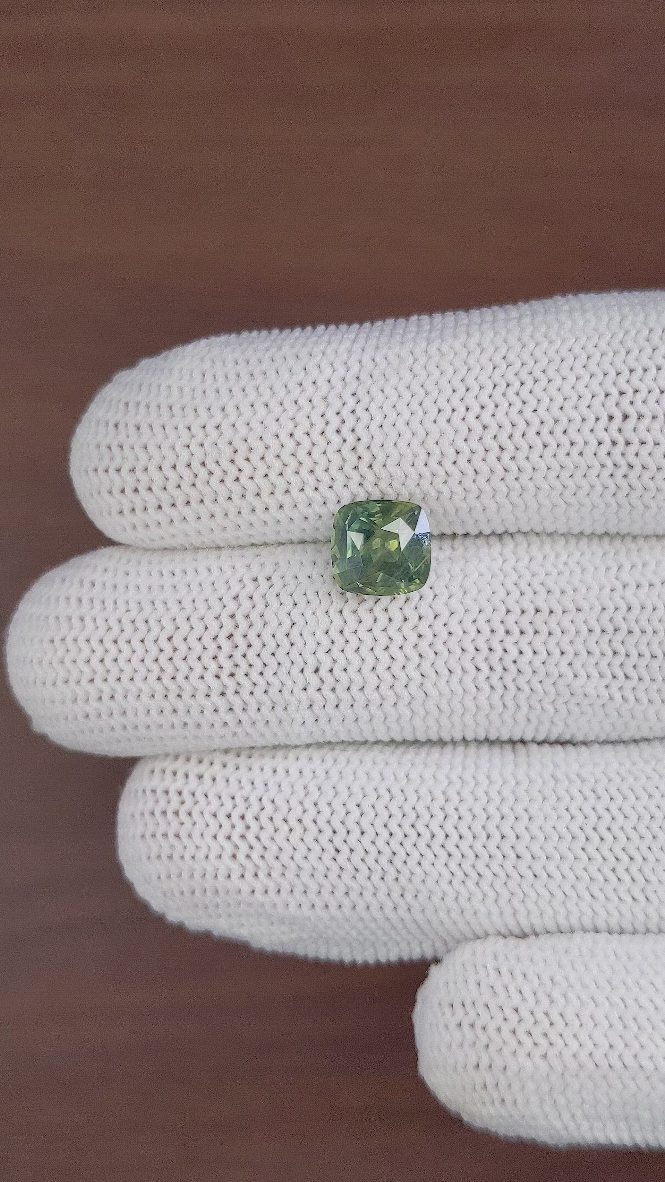 3.01 Ct. Yellowish Green Sapphire from Tanzania Size Video