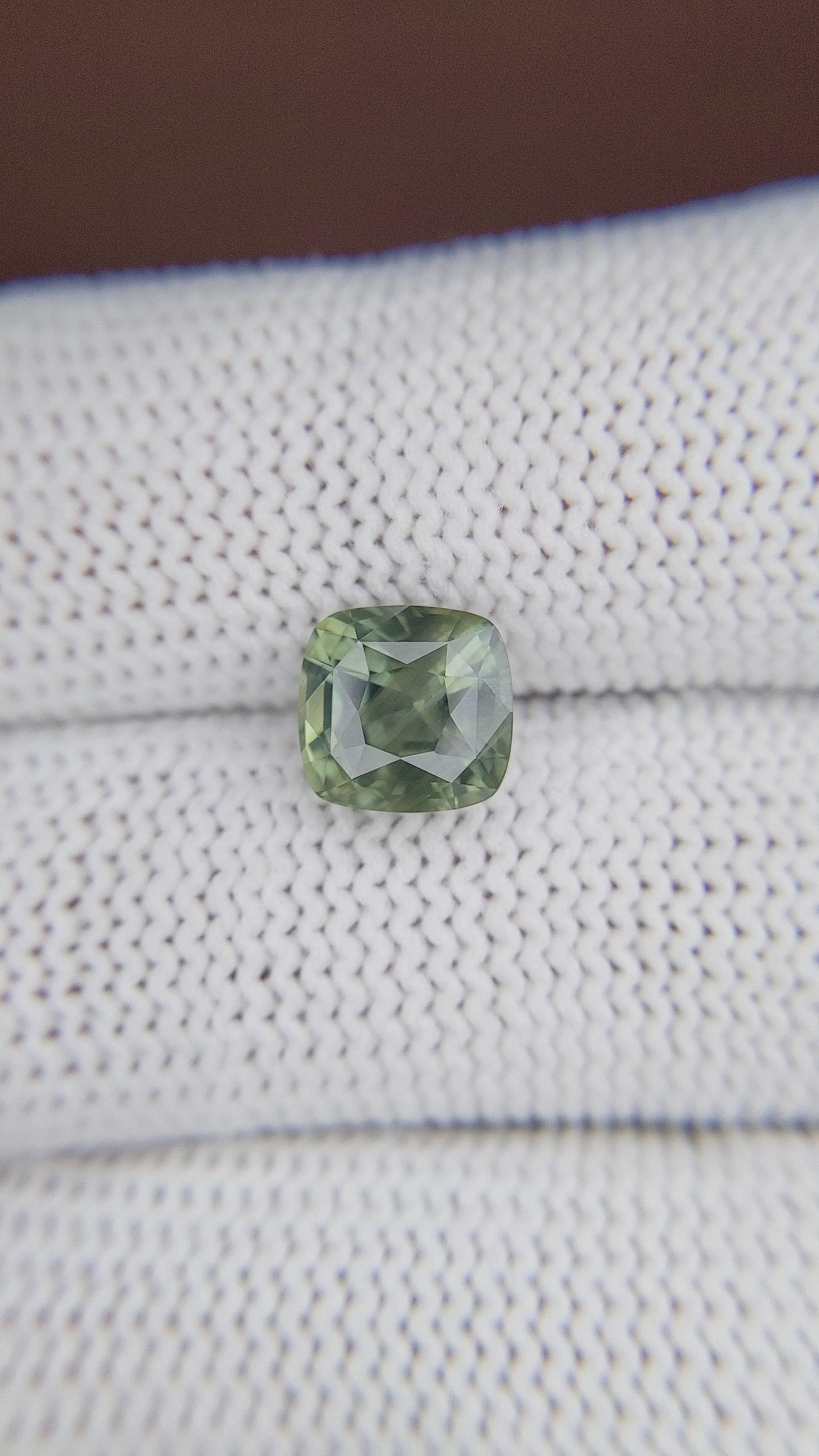 3.01 Ct. Yellowish Green Sapphire from Tanzania Size Video