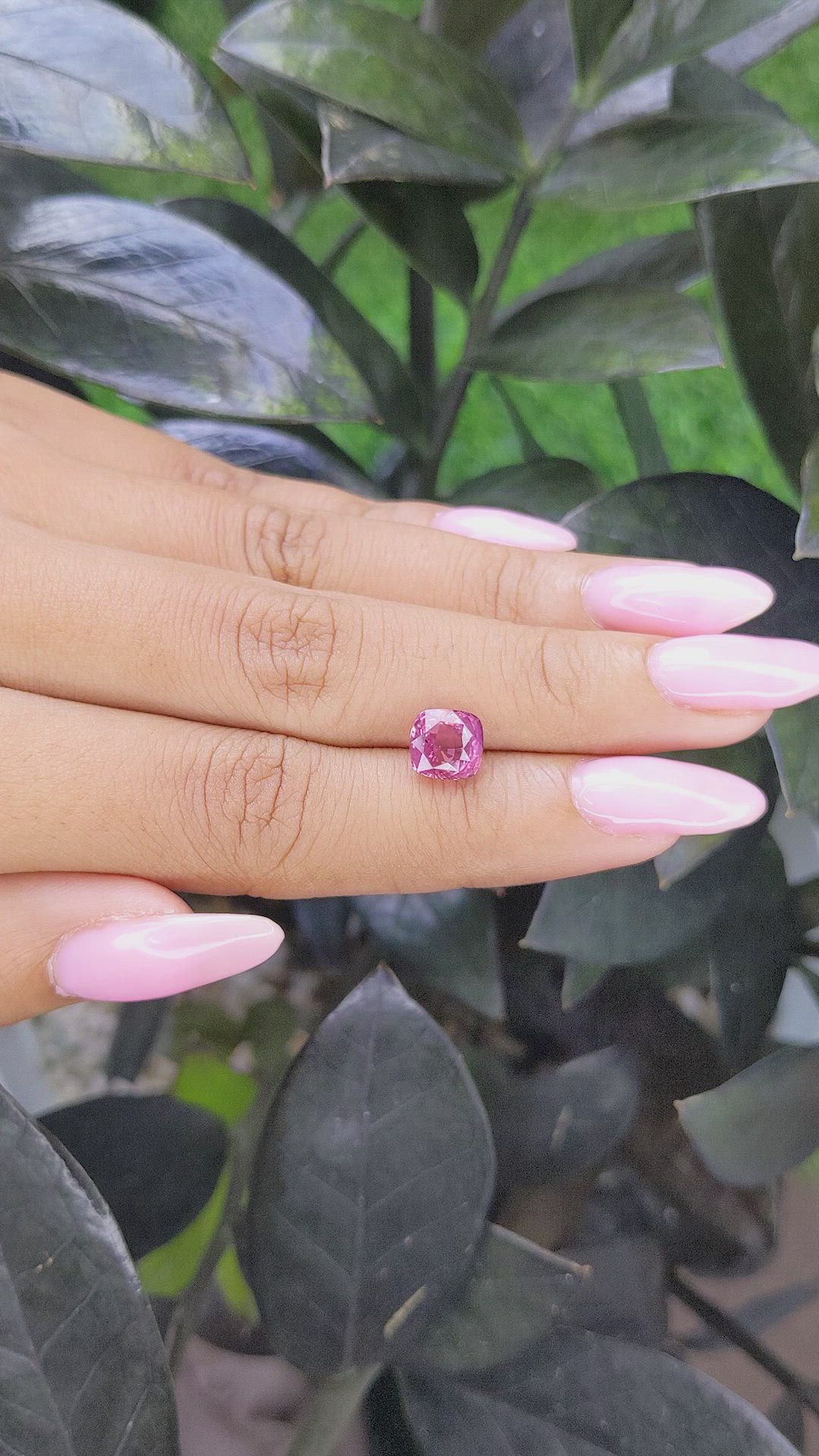 2.63 Ct. Purplish Pink Sapphire from Tanzania Size Video