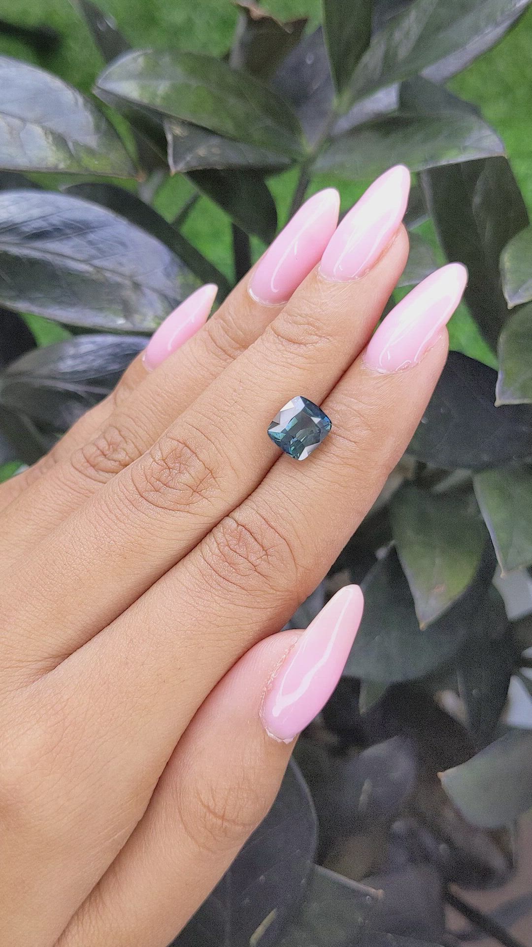 3.24 Ct. Bluish Green Sapphire from Madagascar Size Video