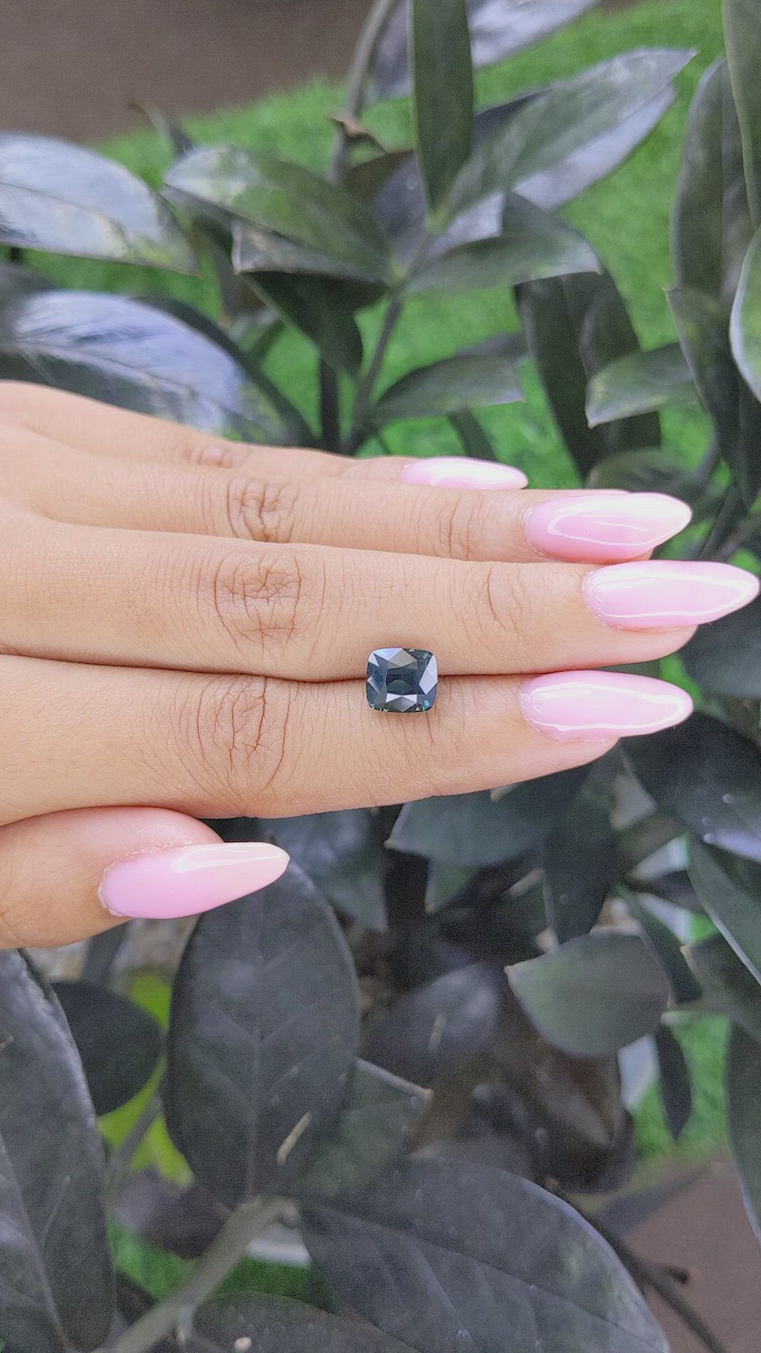 3.24 Ct. Bluish Green Sapphire from Madagascar Size Video