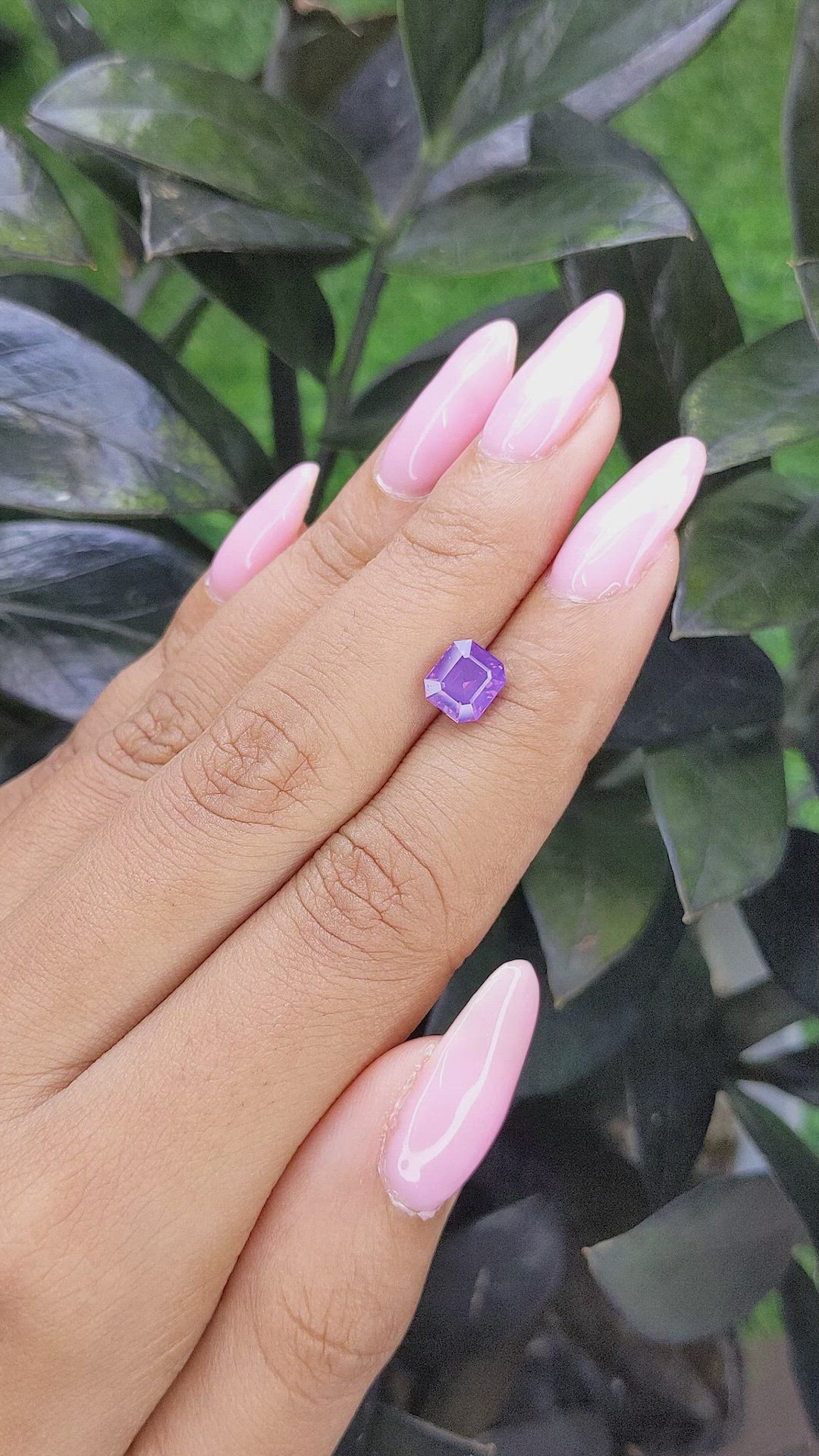 1.84 Ct. Pinkish Purple Sapphire from Tanzania Size Video