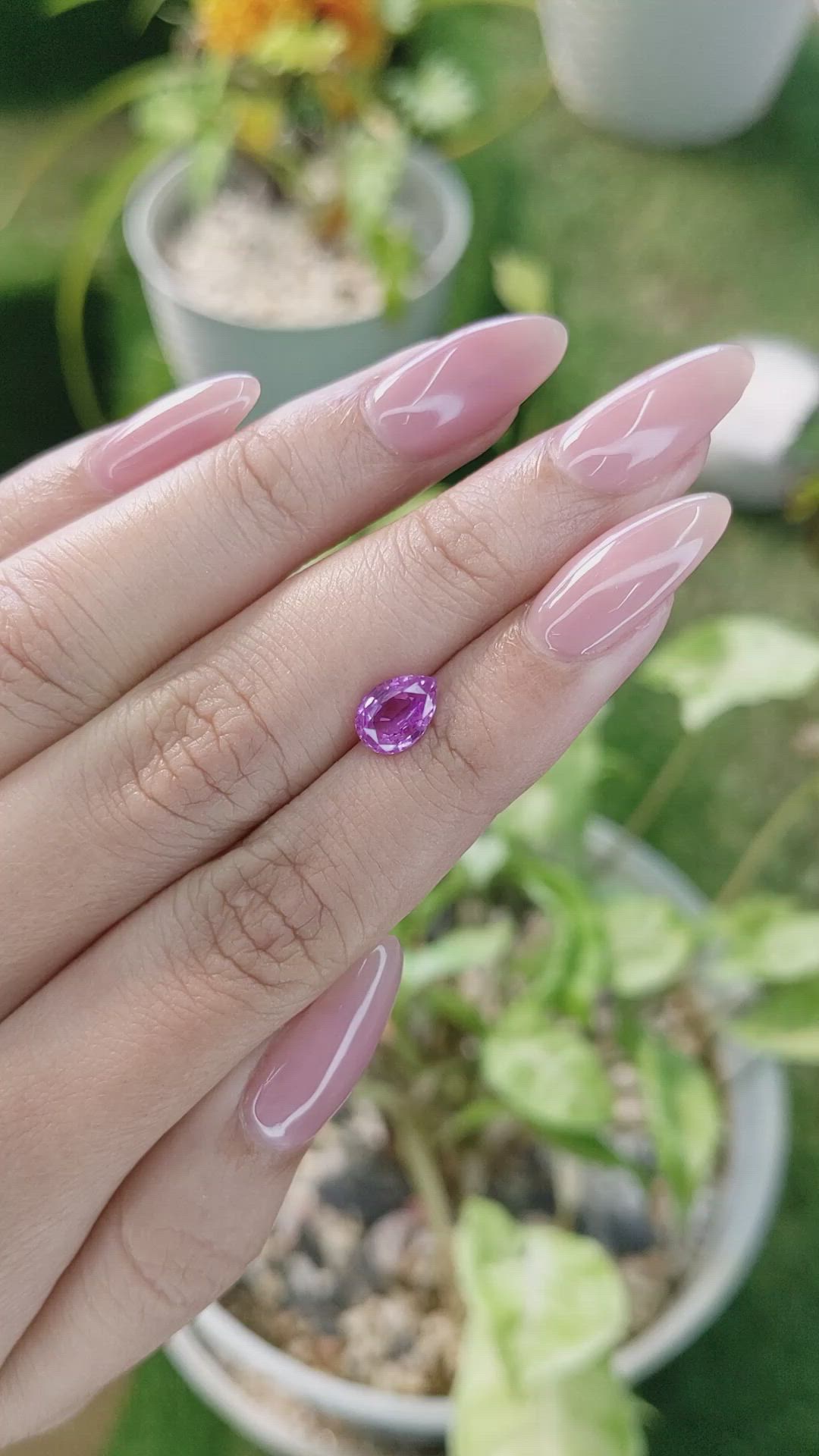 1.46 Ct. Pinkish Purple Sapphire from Ceylon (Sri Lanka) Size Video