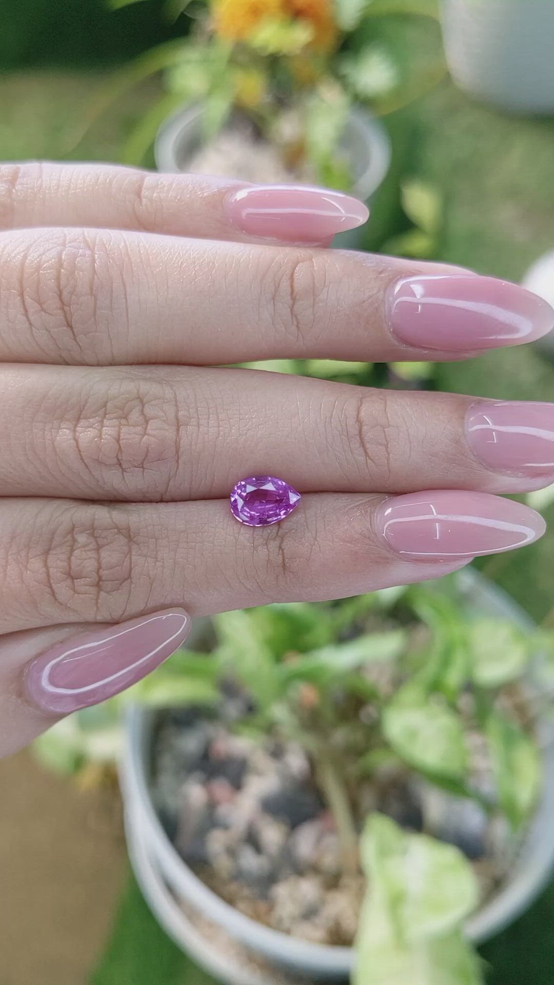 1.46 Ct. Pinkish Purple Sapphire from Ceylon (Sri Lanka) Size Video