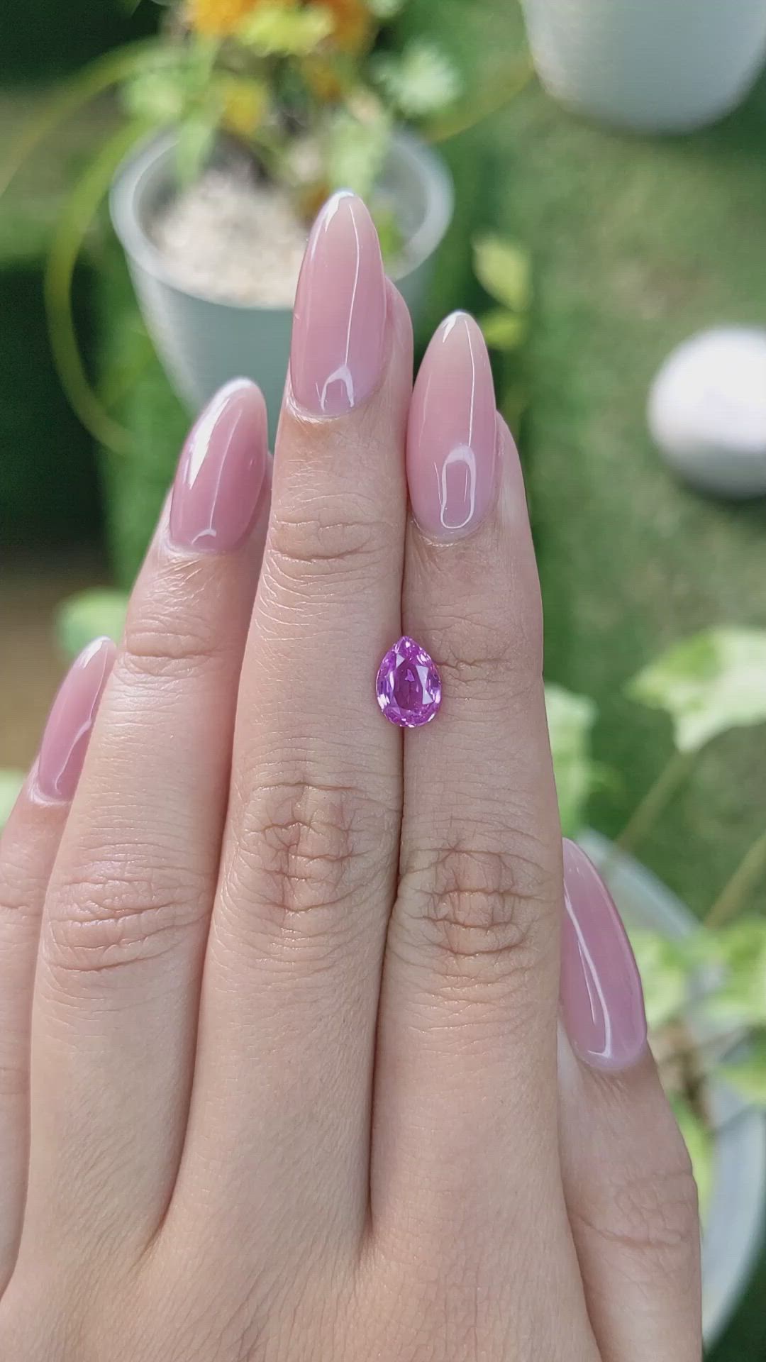 1.46 Ct. Pinkish Purple Sapphire from Ceylon (Sri Lanka) Size Video