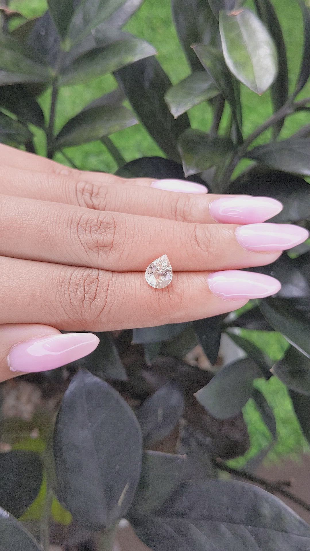 2.07 Ct. Peach Sapphire from Ceylon (Sri Lanka) Size Video