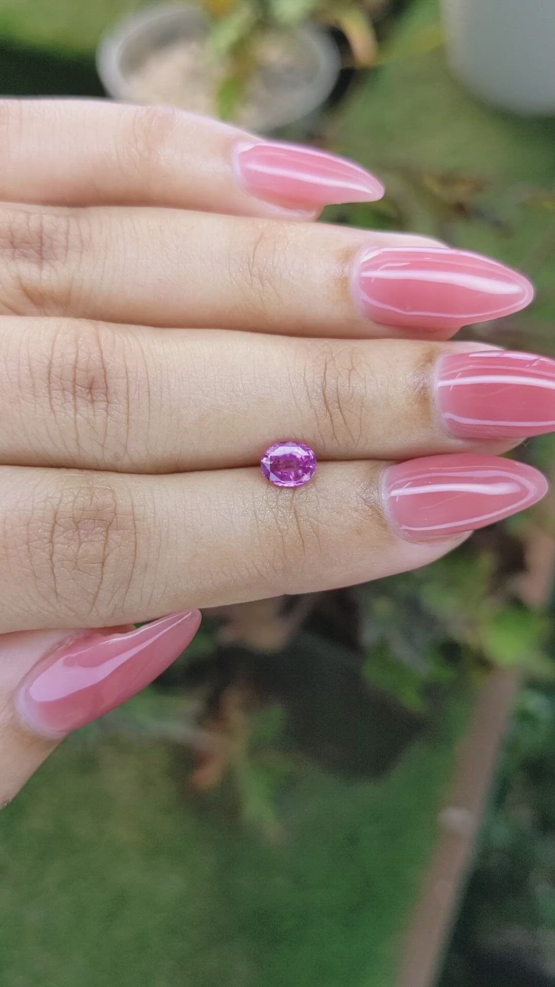 0.71 Ct. Purplish Pink Sapphire from Ceylon (Sri Lanka) Size Video