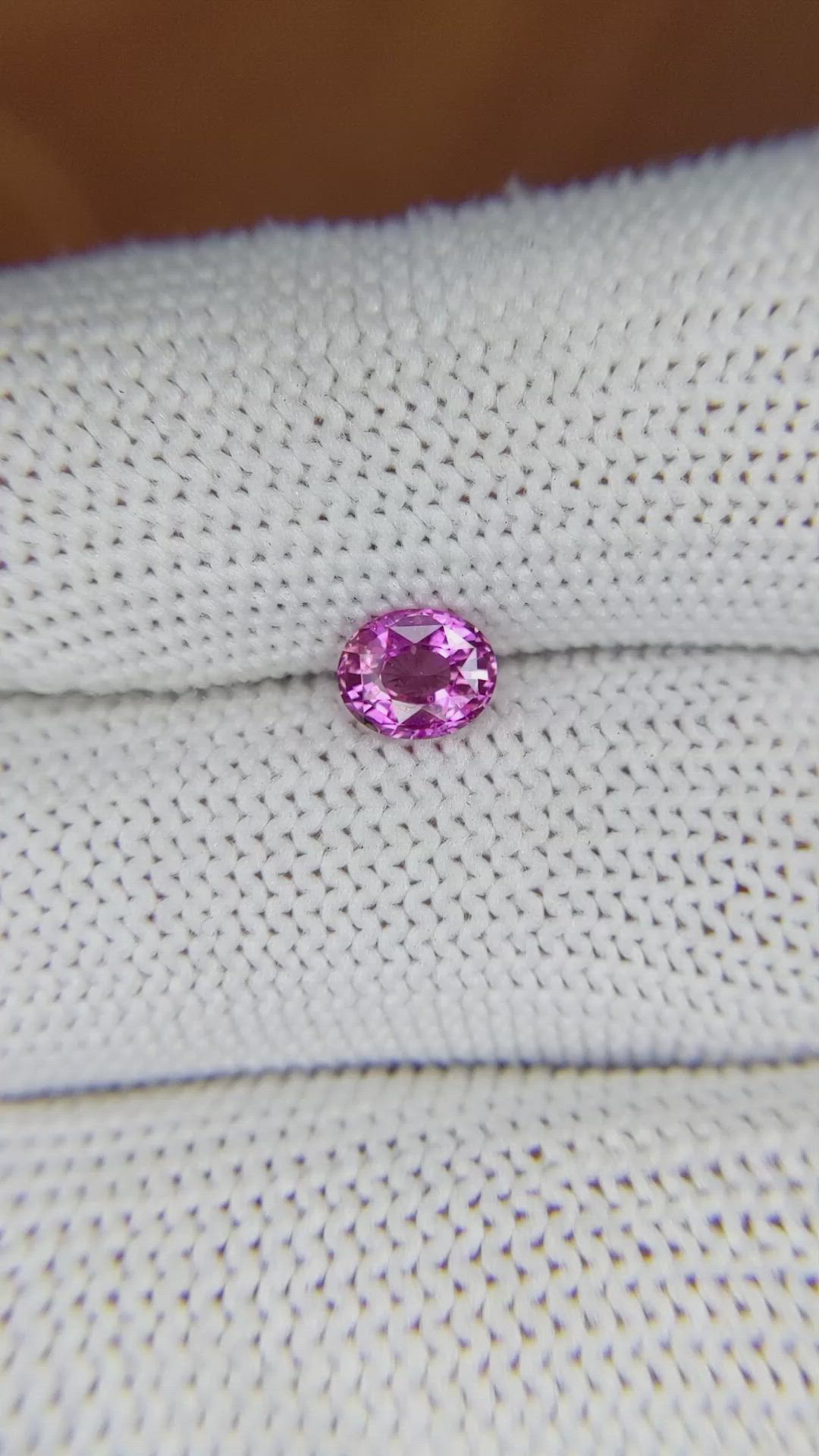 0.71 Ct. Purplish Pink Sapphire from Ceylon (Sri Lanka) Size Video