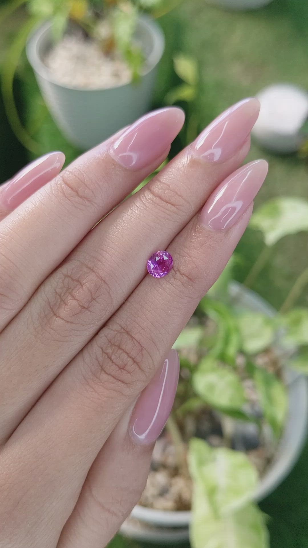 0.89 Ct. Purplish Pink Sapphire from Ceylon (Sri Lanka) Size Video