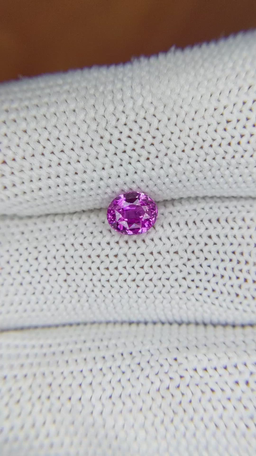 0.89 Ct. Purplish Pink Sapphire from Ceylon (Sri Lanka) Size Video