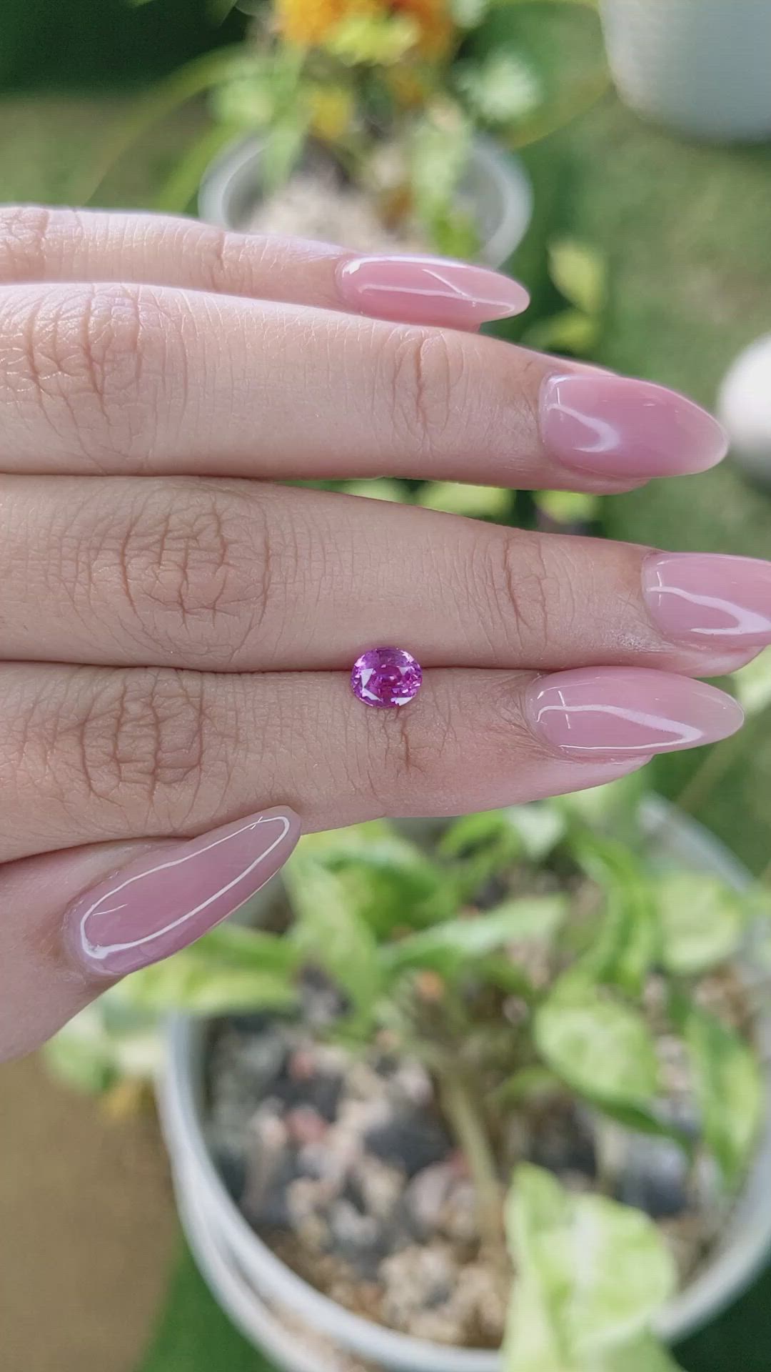 0.89 Ct. Purplish Pink Sapphire from Ceylon (Sri Lanka) Size Video