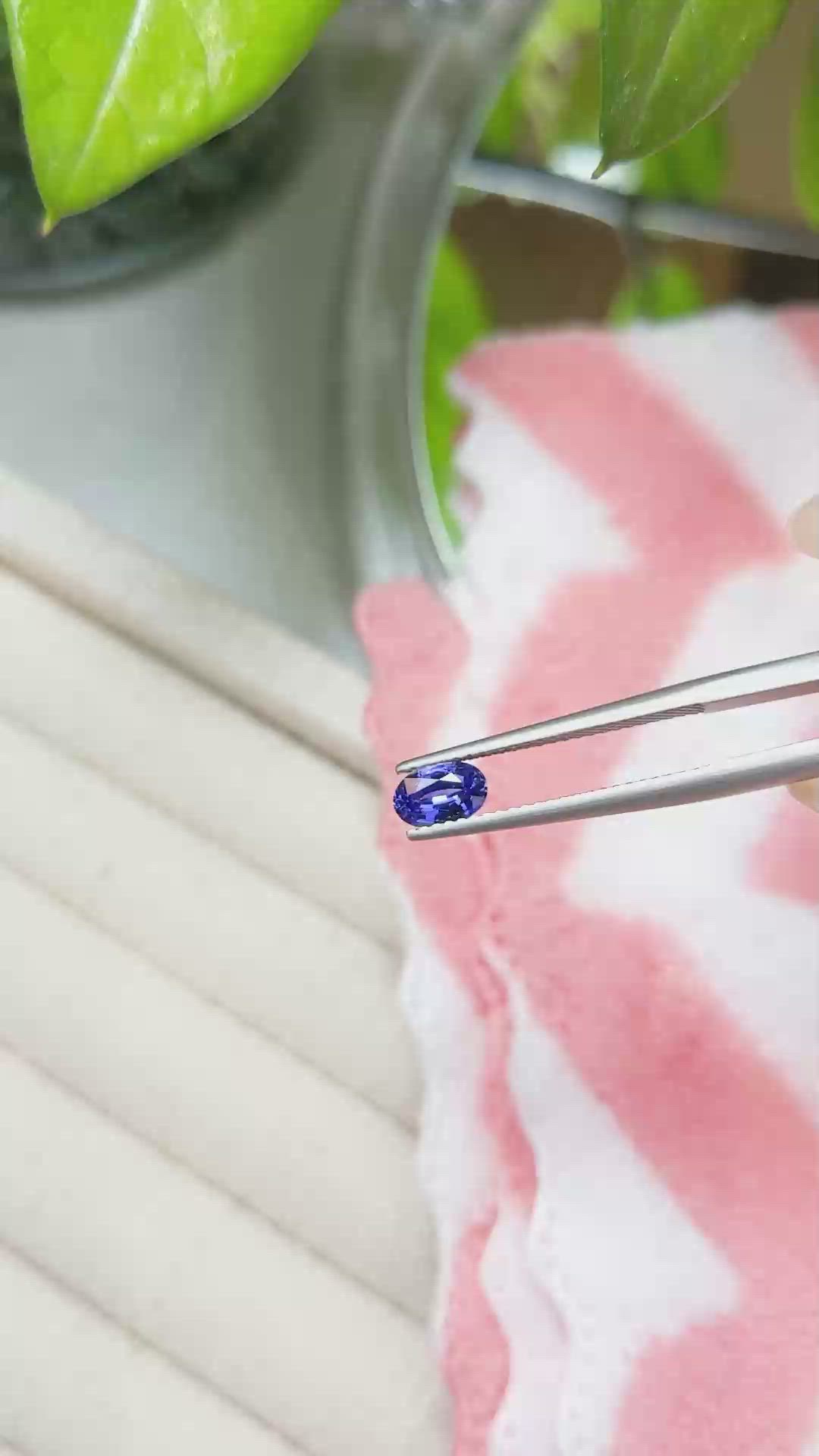 0.59 Ct. Blue Sapphire from Ceylon (Sri Lanka) Size Video