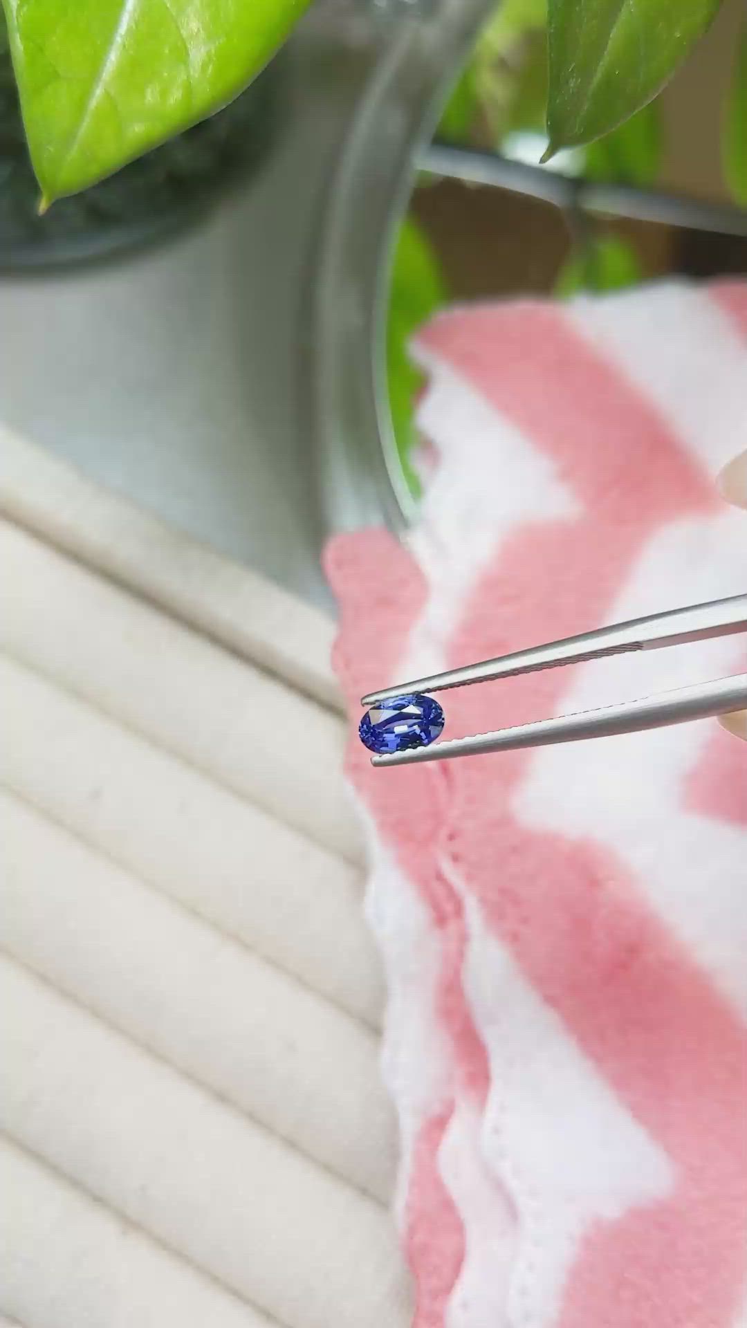 0.59 Ct. Blue Sapphire from Ceylon (Sri Lanka) Size Video