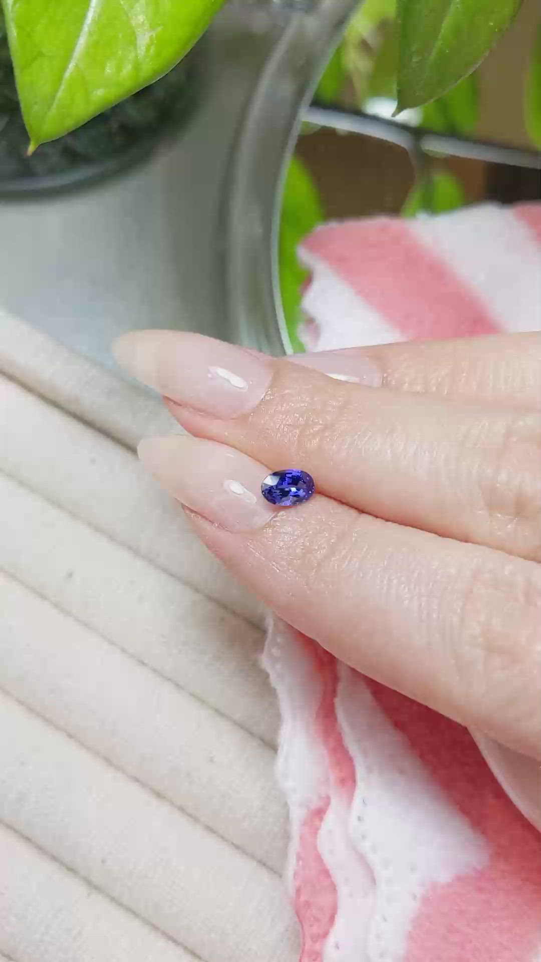 0.59 Ct. Blue Sapphire from Ceylon (Sri Lanka) Size Video