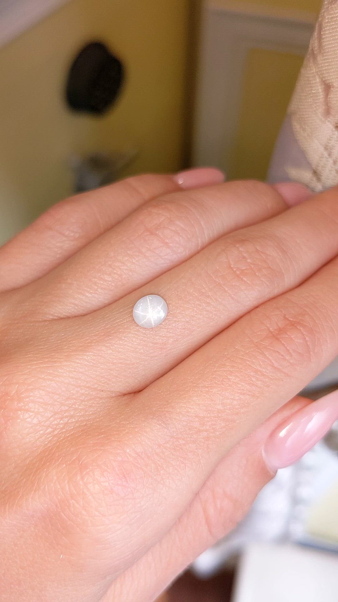 1.09 Ct. White Star Sapphire from Ceylon (Sri Lanka) Size Video