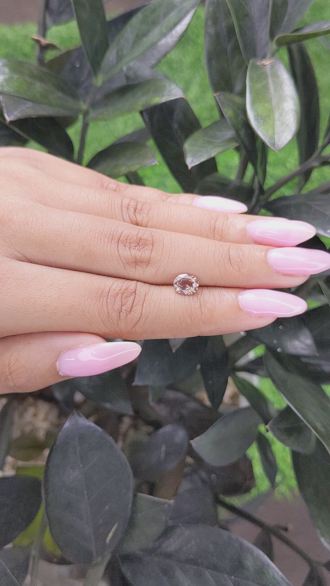 1.12 Ct. Greenish Brown Sapphire from Madagascar Size Video