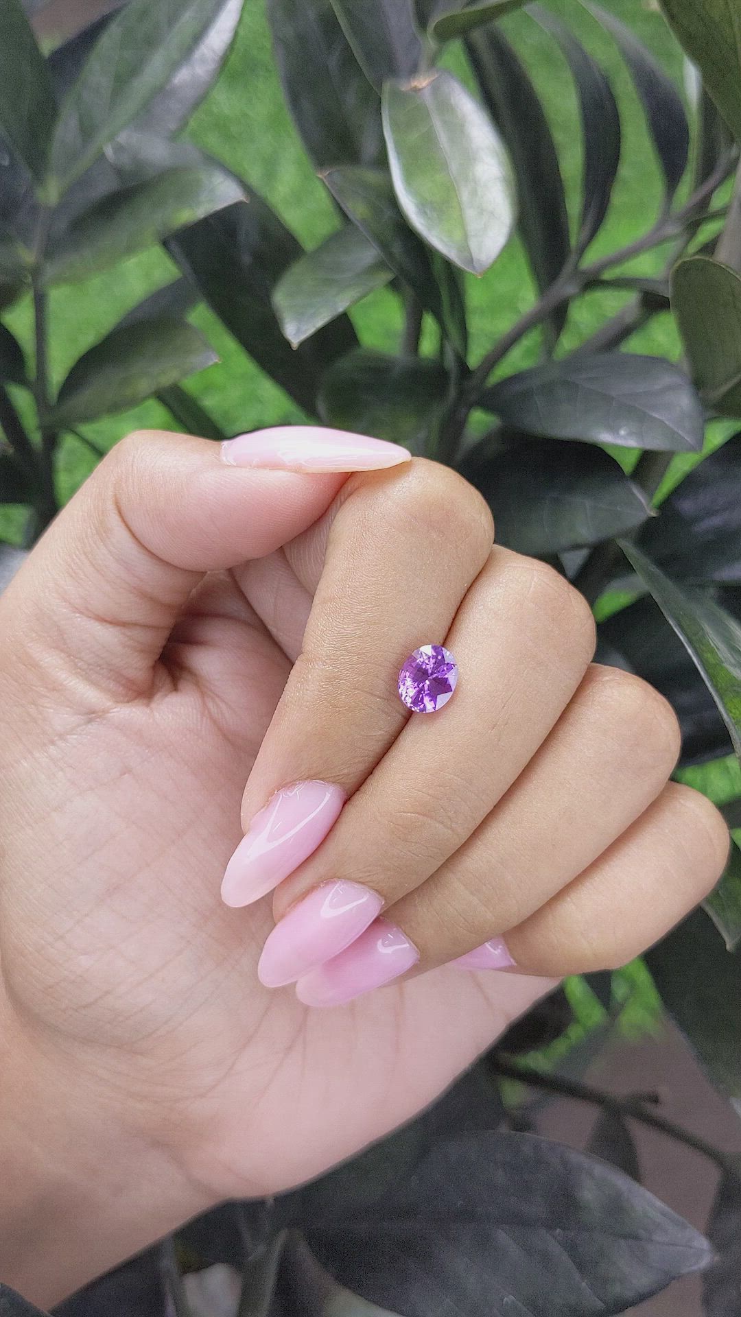 1.54 Ct. Purple Sapphire from Madagascar Size Video