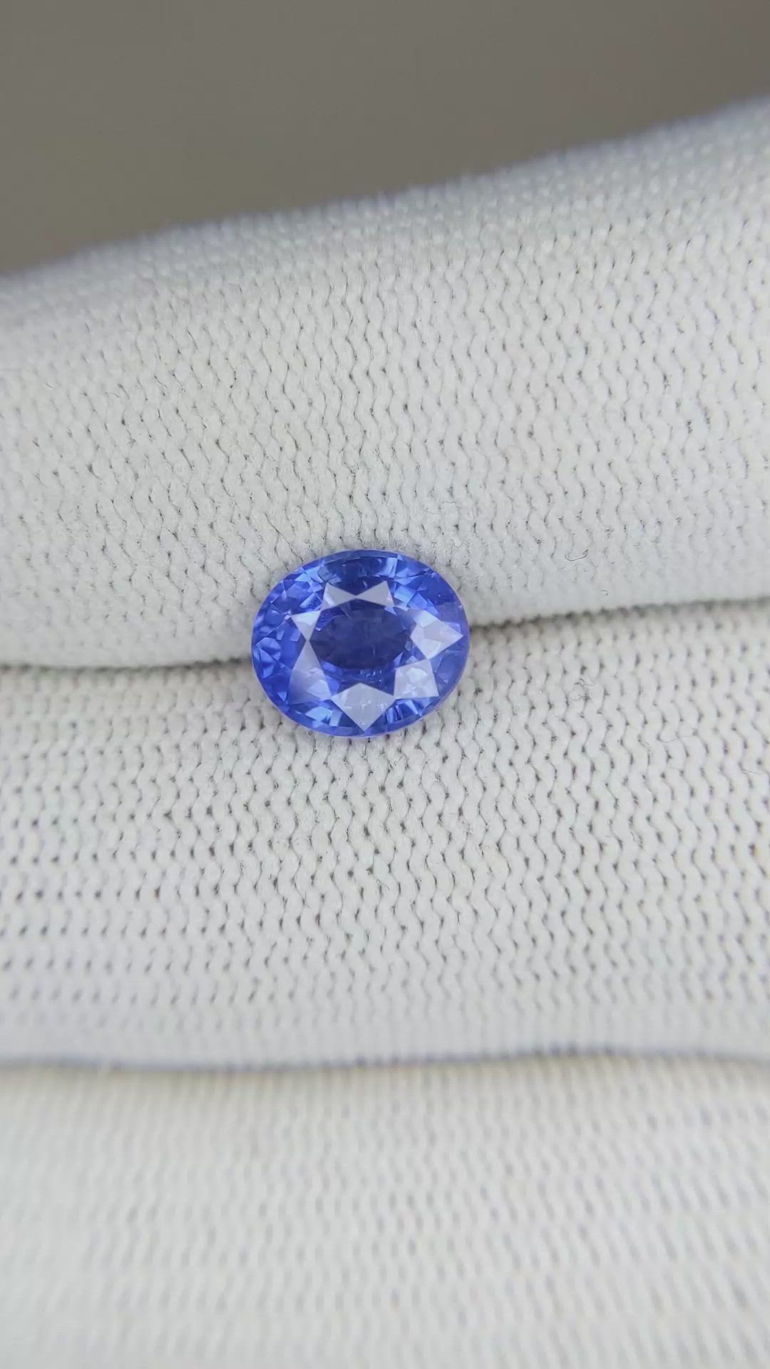 2.22 Ct. Blue Sapphire from Ceylon (Sri Lanka) Size Video