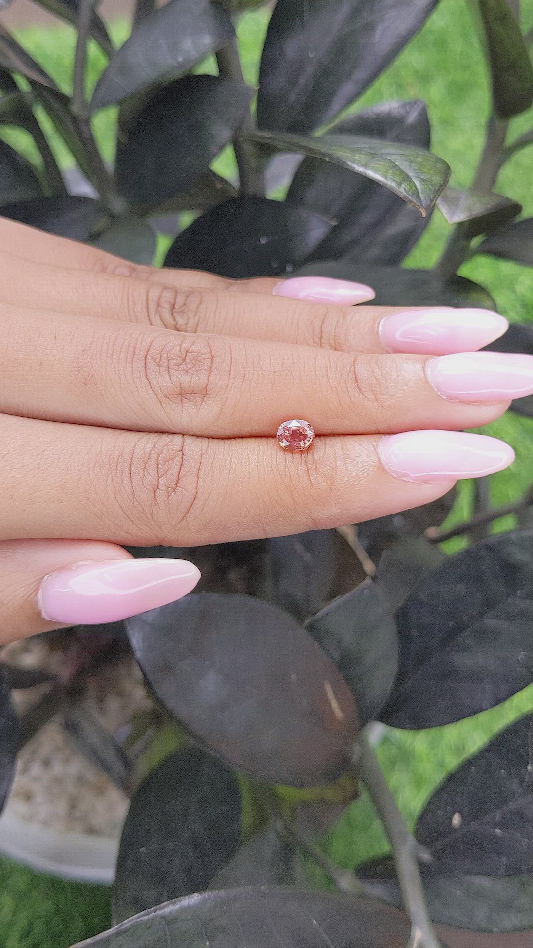 0.77 Ct. Padparadscha Sapphire from Madagascar Size Video