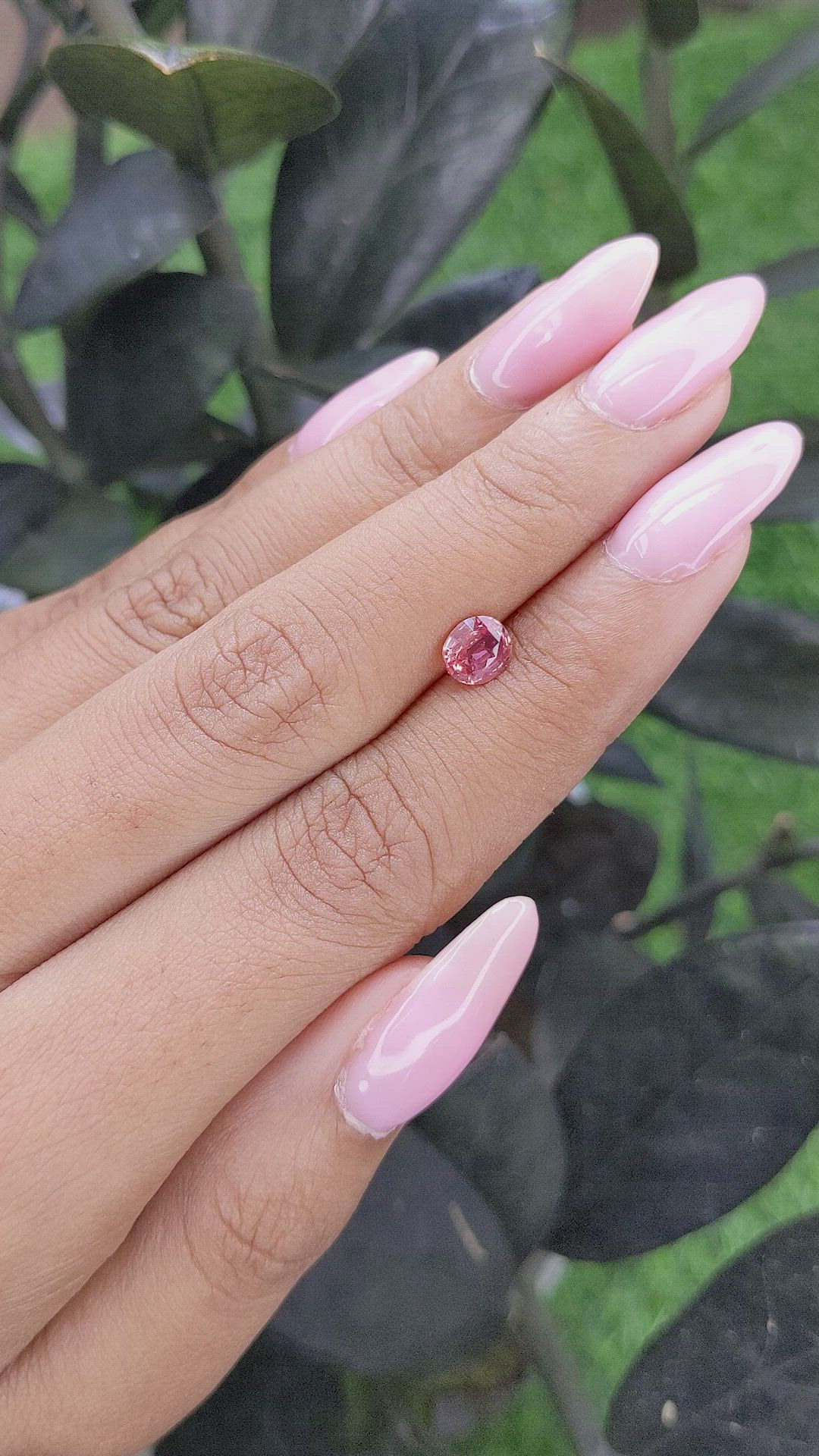 0.75 Ct. Pinkish Brown Sapphire from Madagascar Size Video