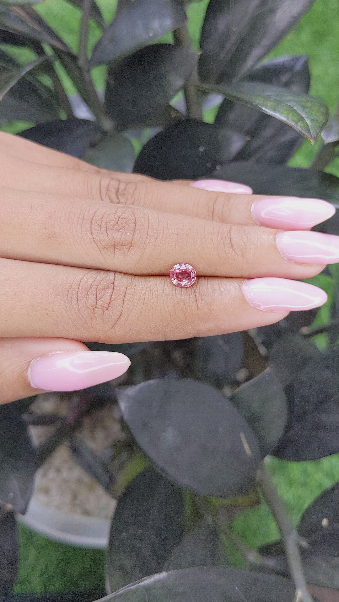 0.75 Ct. Pinkish Brown Sapphire from Madagascar Size Video