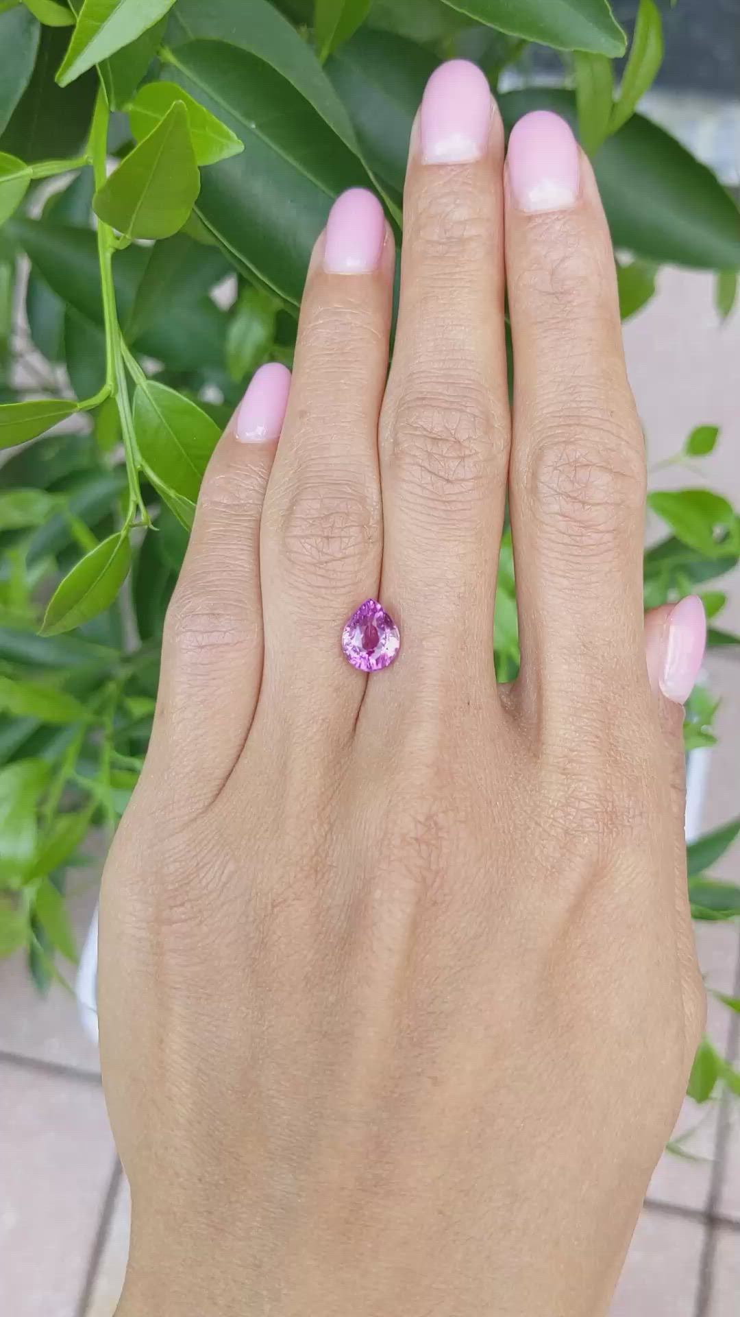 2.68 Ct. Purplish Pink Sapphire from Ceylon (Sri Lanka) Size Video