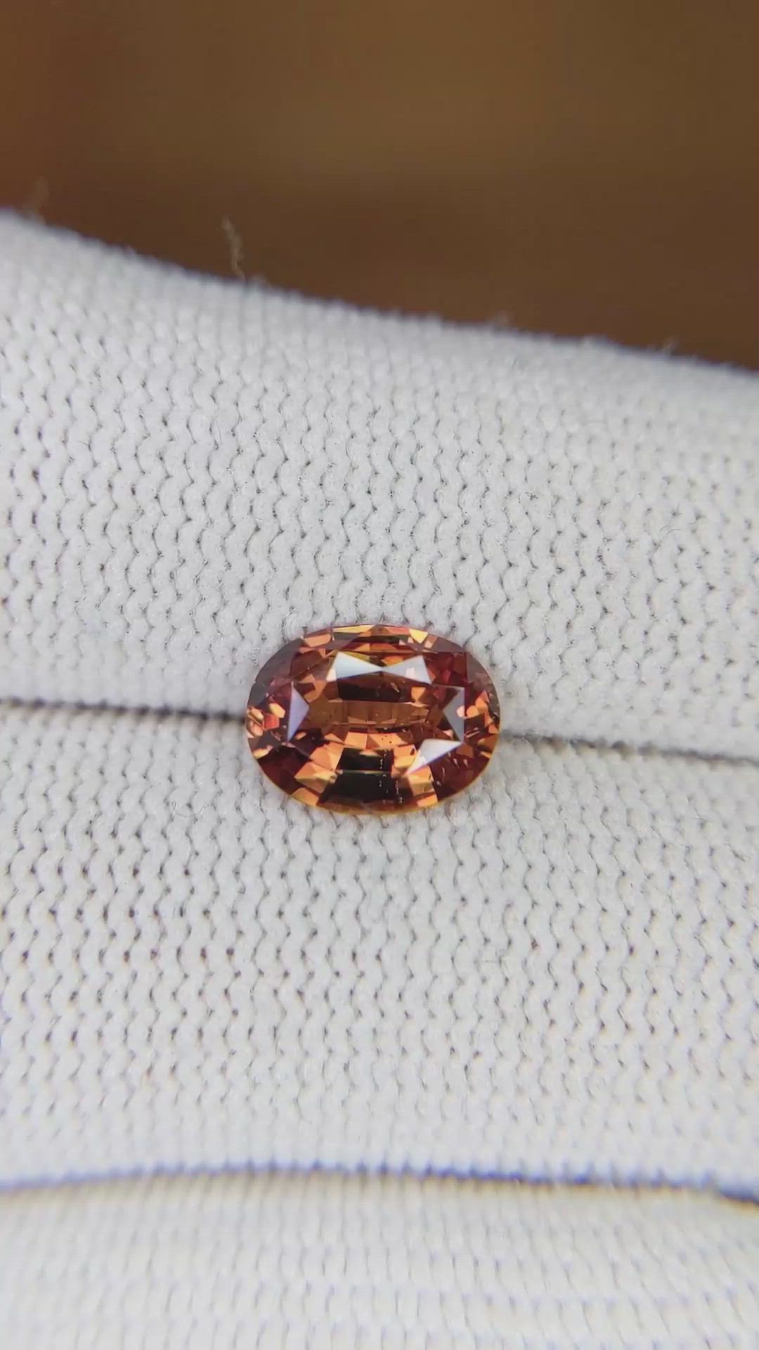 1.81 Ct. Orange Sapphire from Madagascar Size Video