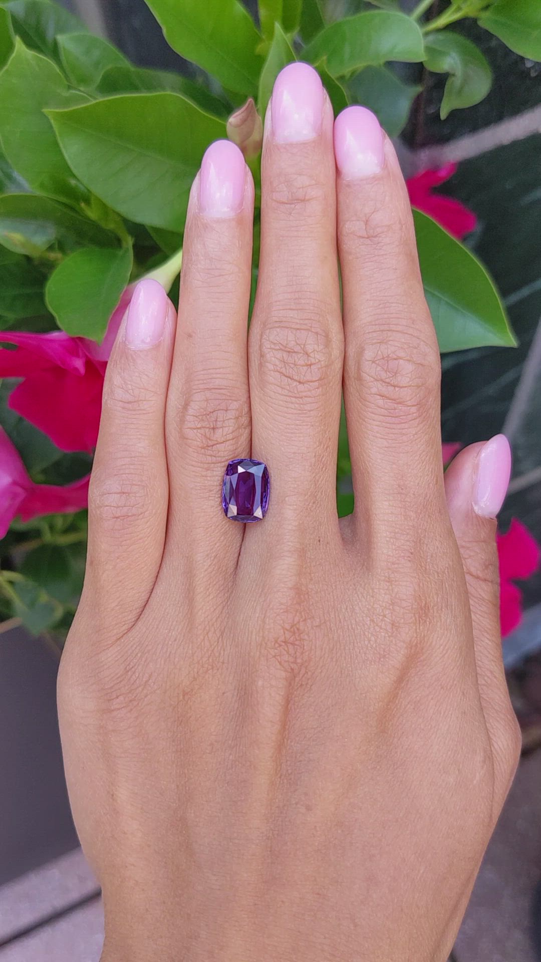 3.75 Ct. Purple Sapphire from Ceylon (Sri Lanka) Size Video