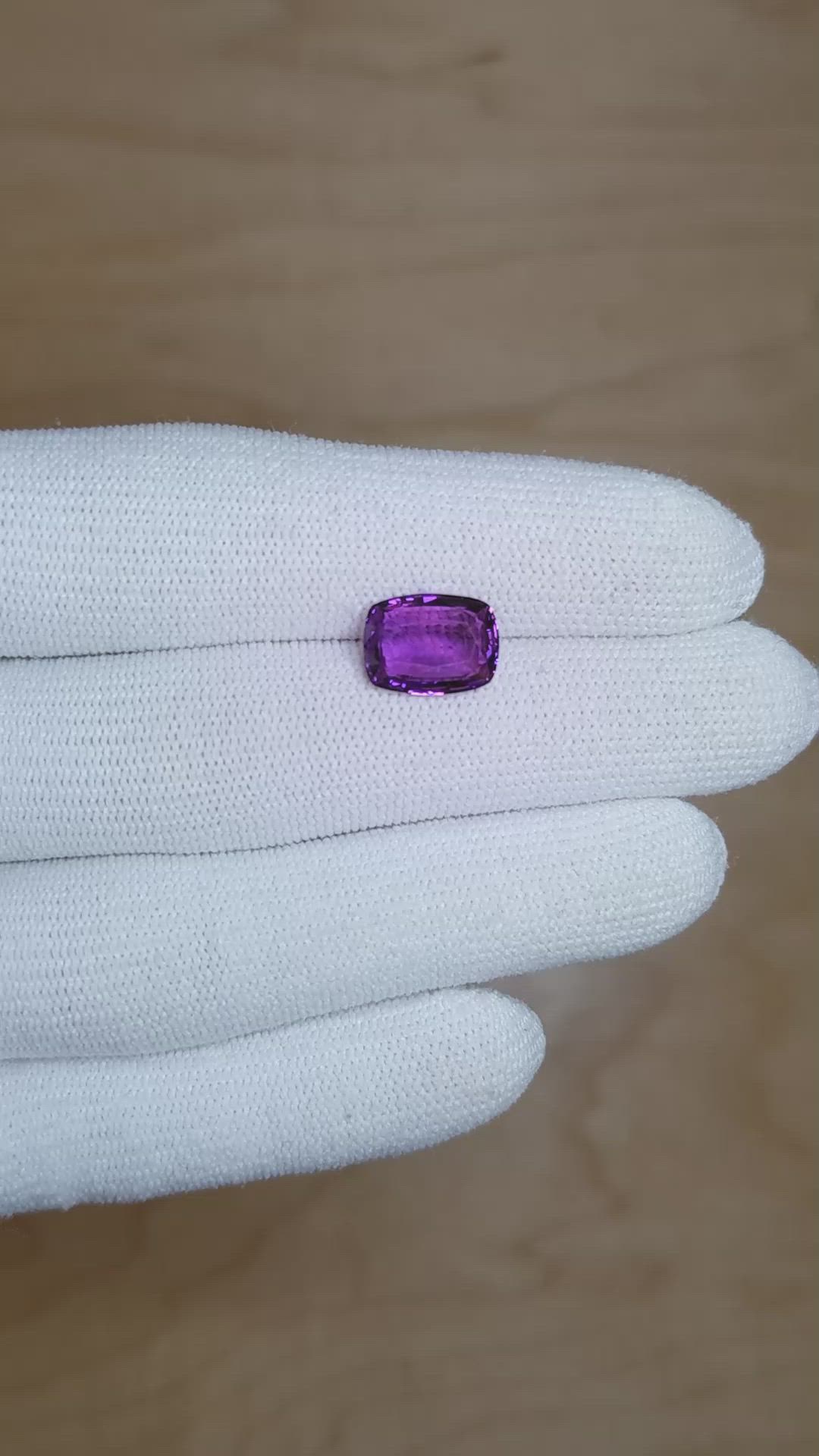 3.75 Ct. Purple Sapphire from Ceylon (Sri Lanka) Size Video