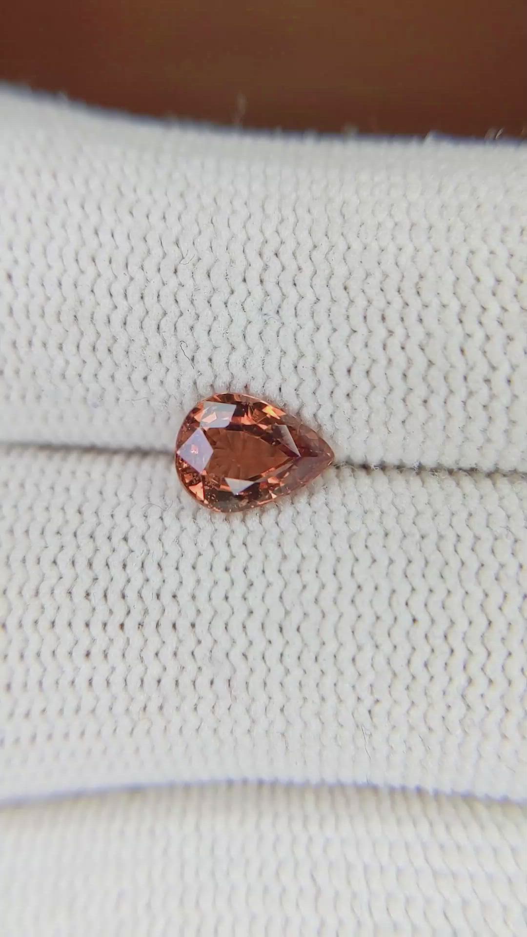 1.05 Ct. Orange Sapphire from Madagascar Size Video