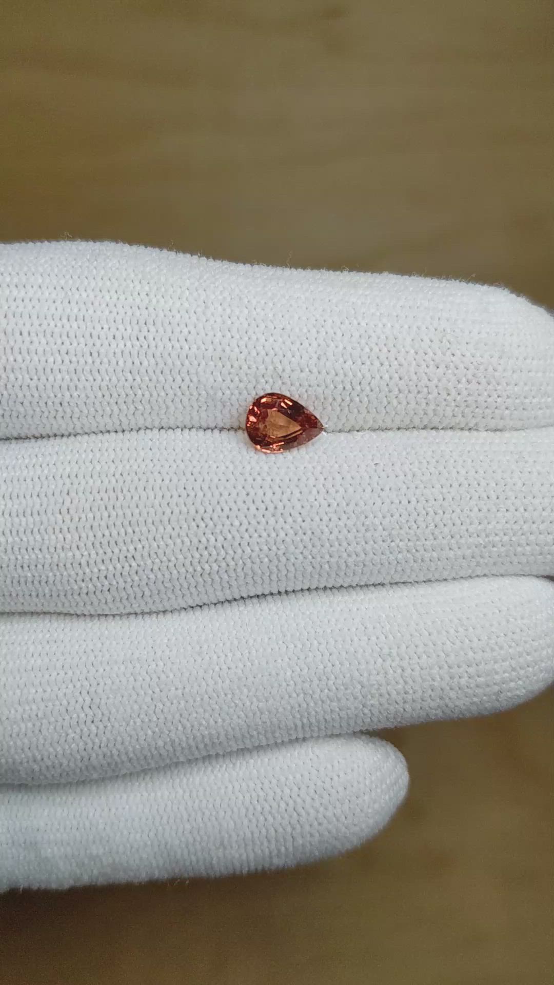 1.05 Ct. Orange Sapphire from Madagascar Size Video