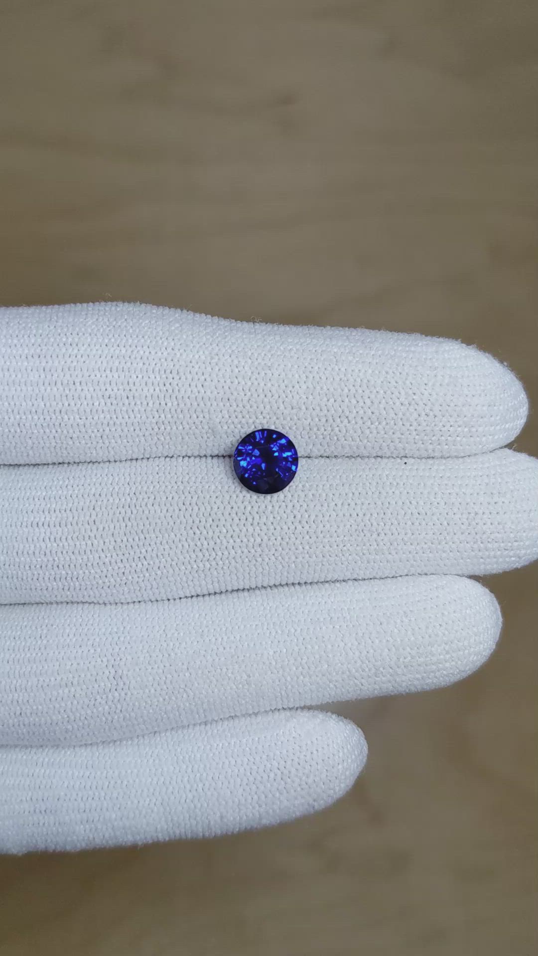 2.03 Ct. Blue Sapphire from Ceylon (Sri Lanka) Size Video
