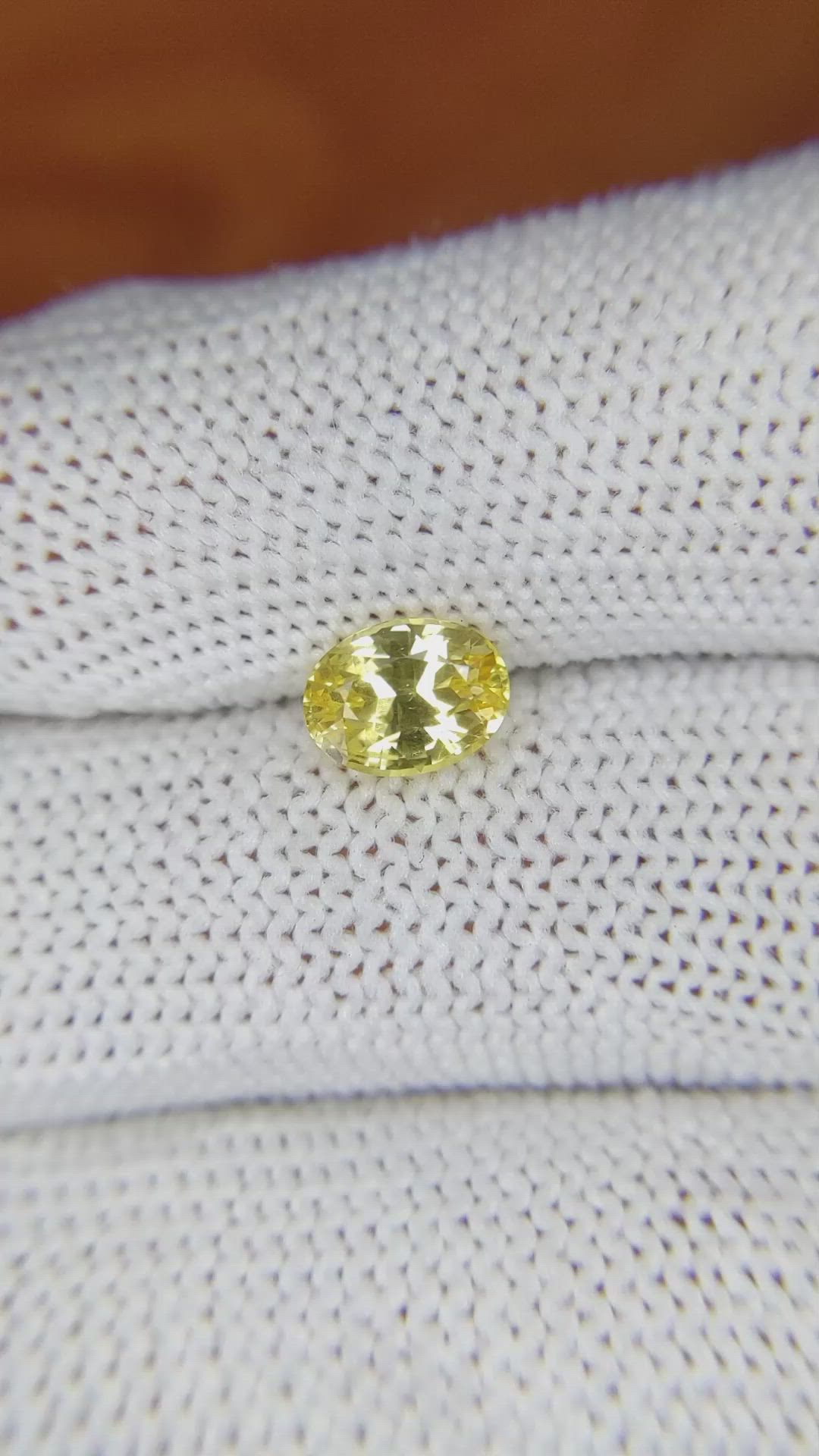 1.60 Ct. Yellow Sapphire from Ceylon (Sri Lanka) Size Video