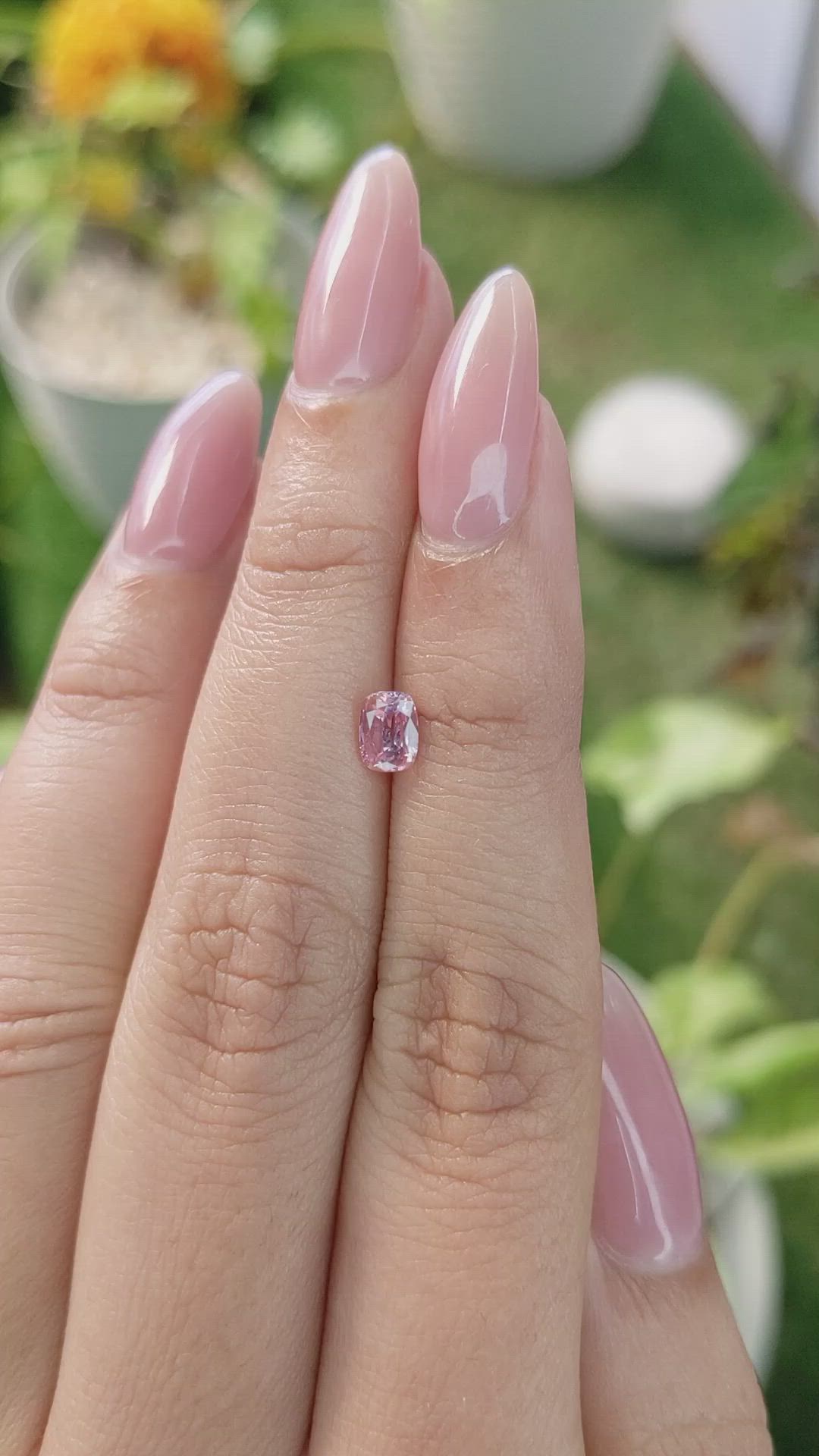 0.68 Ct. Padparadscha Sapphire from Ceylon (Sri Lanka) Size Video