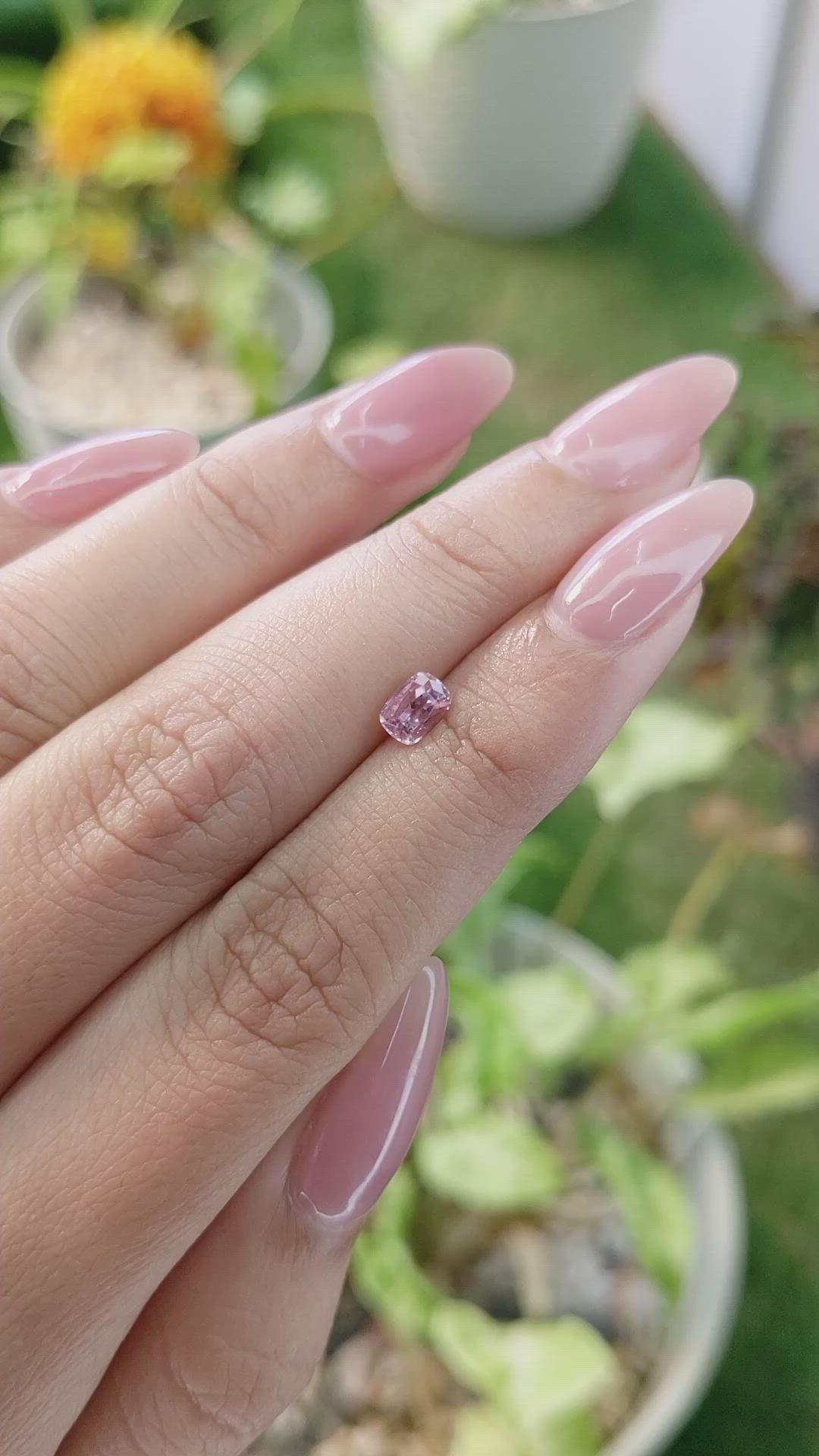 0.68 Ct. Padparadscha Sapphire from Ceylon (Sri Lanka) Size Video